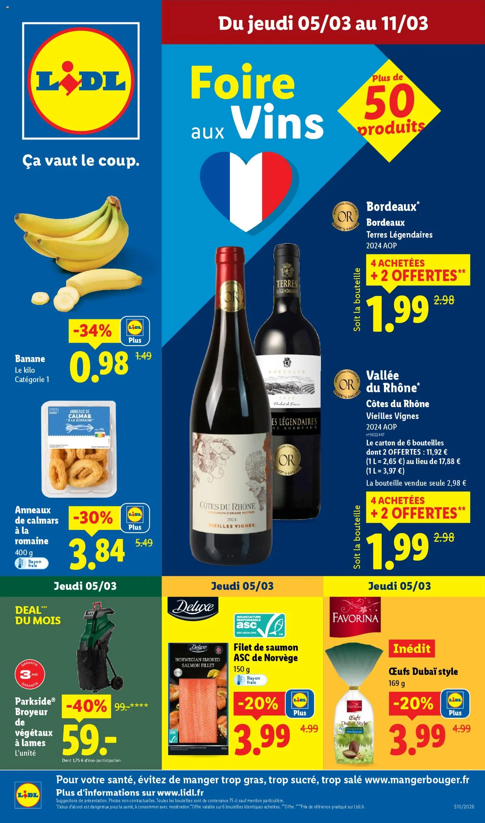 {H1} | Page: 1 | Produits: Broyeur, Filet de saumon, Côtes du rhône vieilles vignes, Saumon