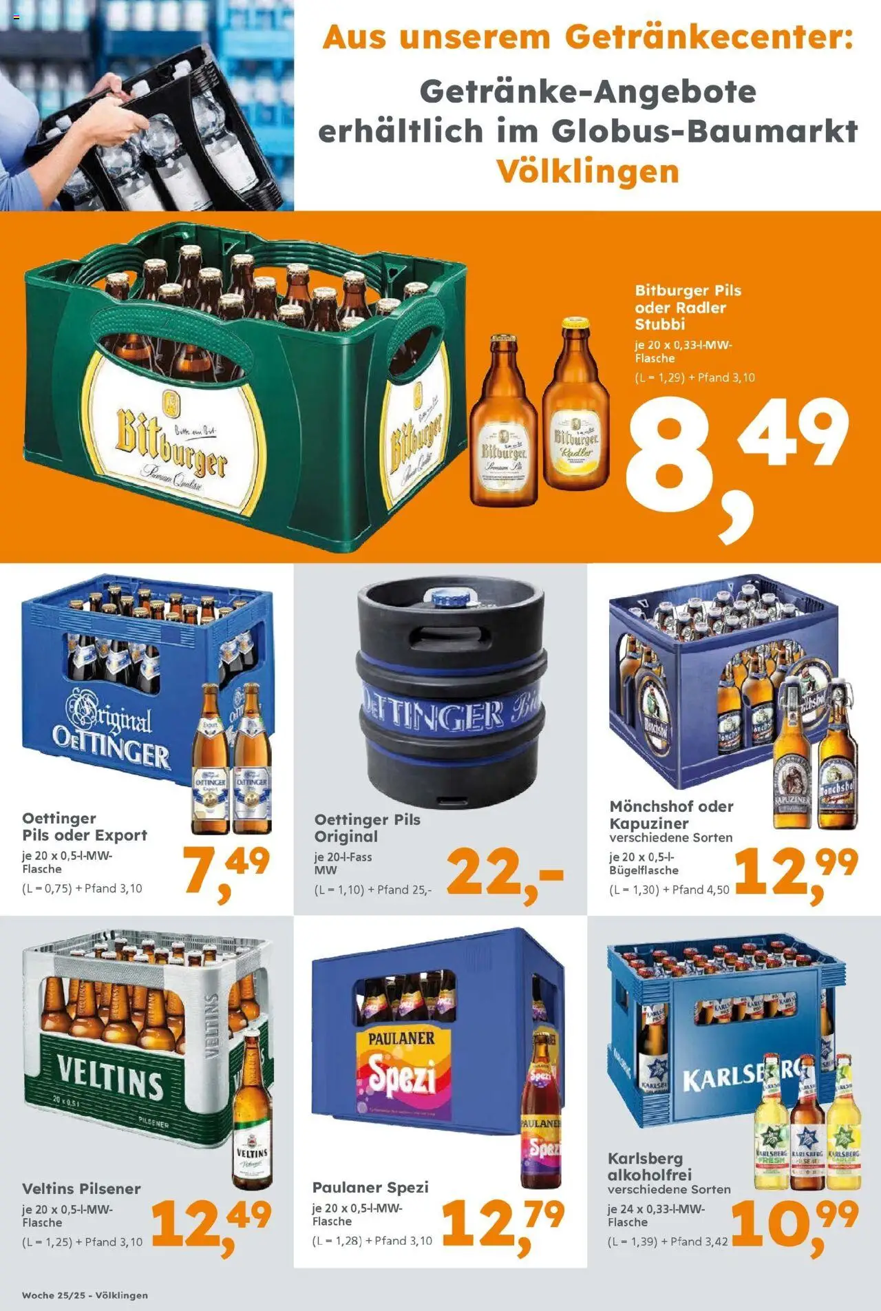 Globus Baumarkt prospekt Heusweiler	 - gültig ab dem 15.06.2025 | Seite: 4 | Produkte: Bitburger, Monchshof, Pils, Oettinger