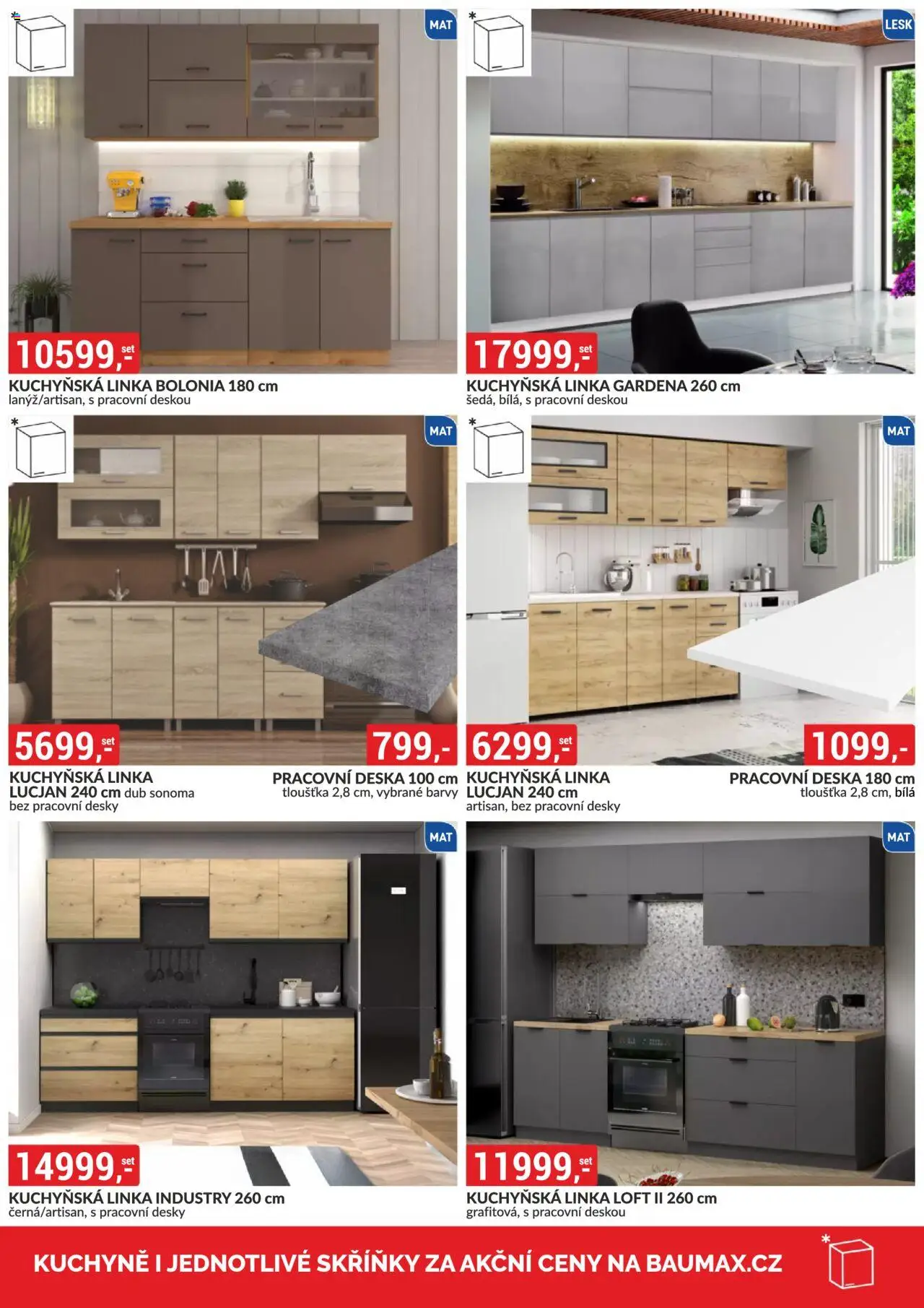BAUMAX leták - Bydlení na míru od 01.10.2025 | Strana: 36 | Produkty: Kuchyňská linka, Pracovní deska, Barvy, Kuchyně