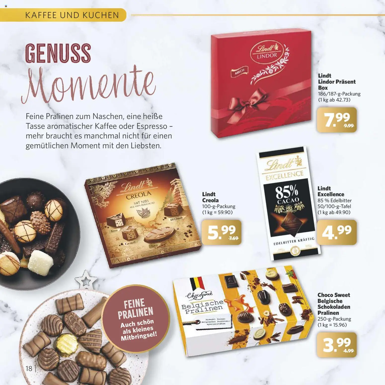 Combi - Festliche Momente – gültig ab 24.11.2025 | Seite: 18 | Produkte: Milch, Kaffee, Lindt, Kuchen