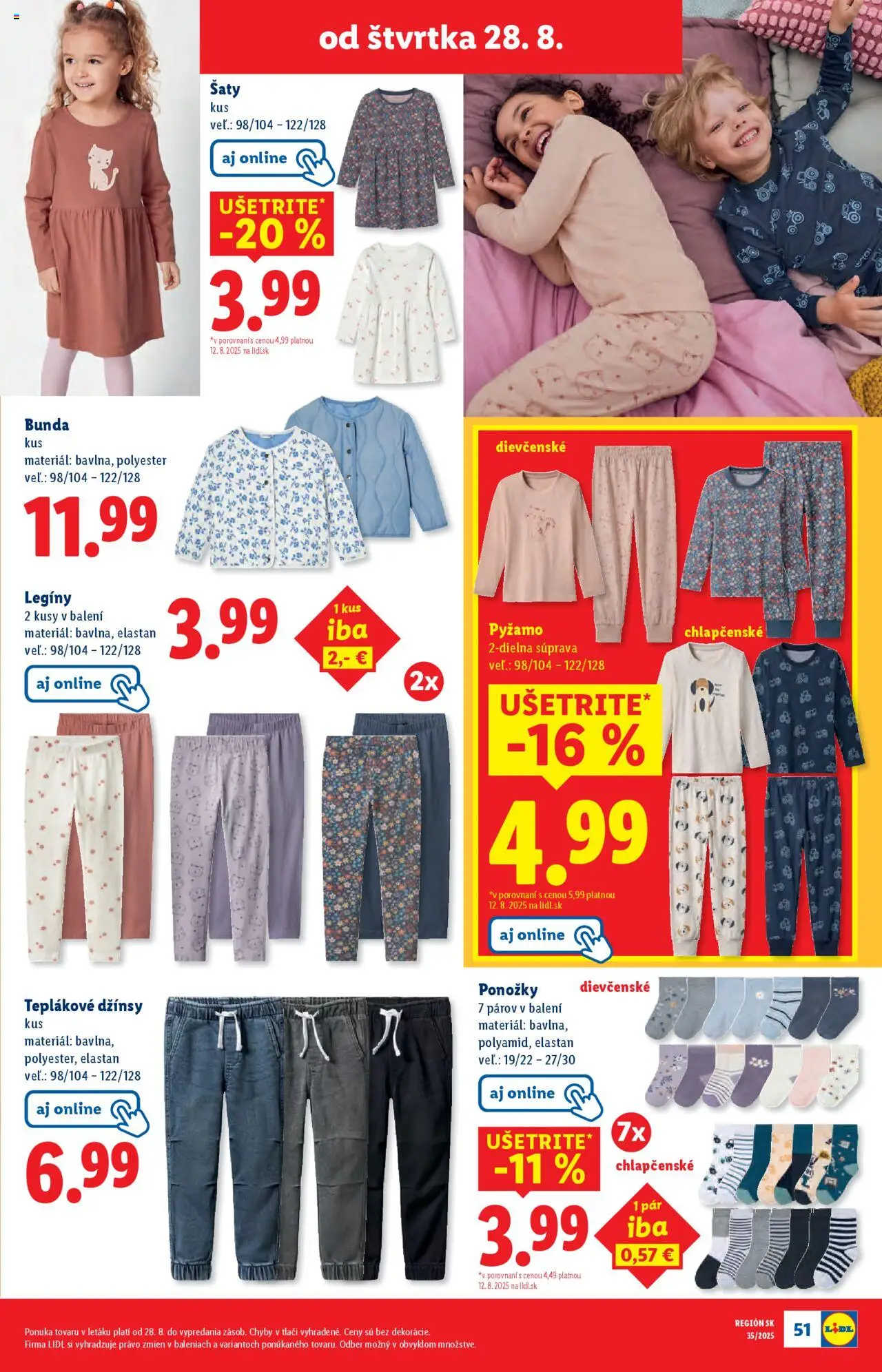 Lidl leták │ platný od 25.08.2025 | Strana: 87 | Produkty: Šaty, Bunda, Pyžamo, Legíny