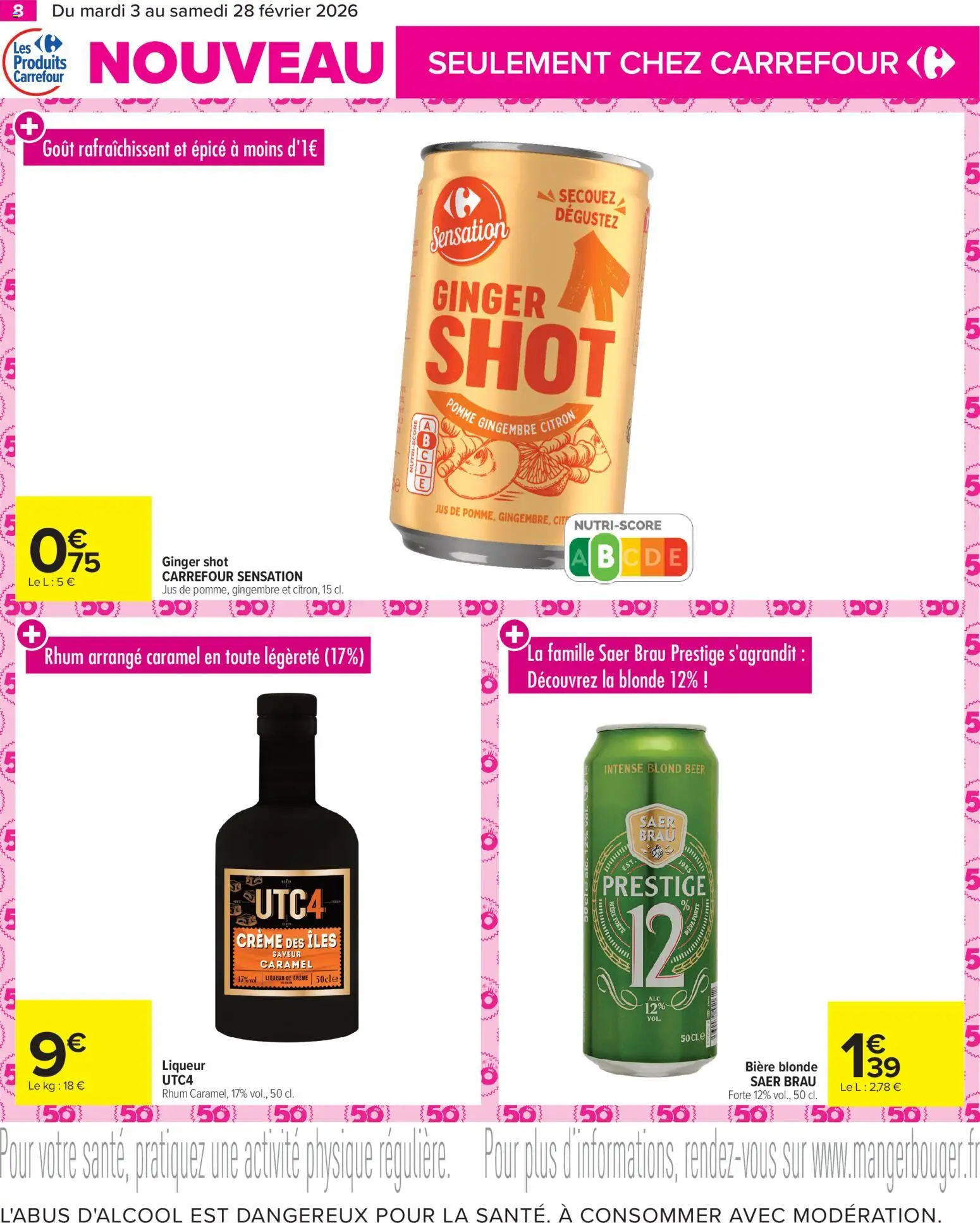 {H1} | Page: 8 | Produits: Bière blonde, Rhum, Jus, Crème