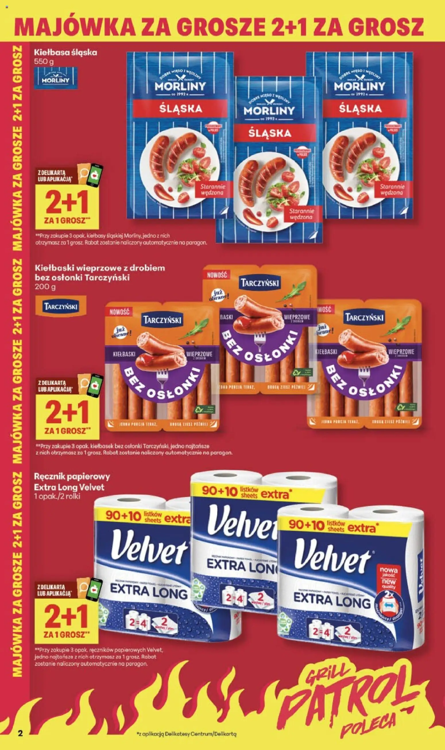 Delikatesy Centrum gazetka od 30.04.2026 | Strona: 2 | Produkty: Kiełbasa, Grill, Kiełbasa śląska, Ręcznik papierowy