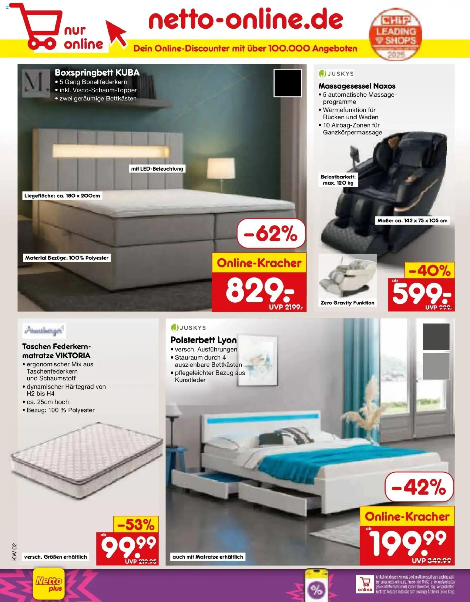 Netto Marken-Discount prospekt Rodgau	 – gültig ab 05.01.2026 | Seite: 54 | Produkte: Matratze, Boxspringbett, Polsterbett