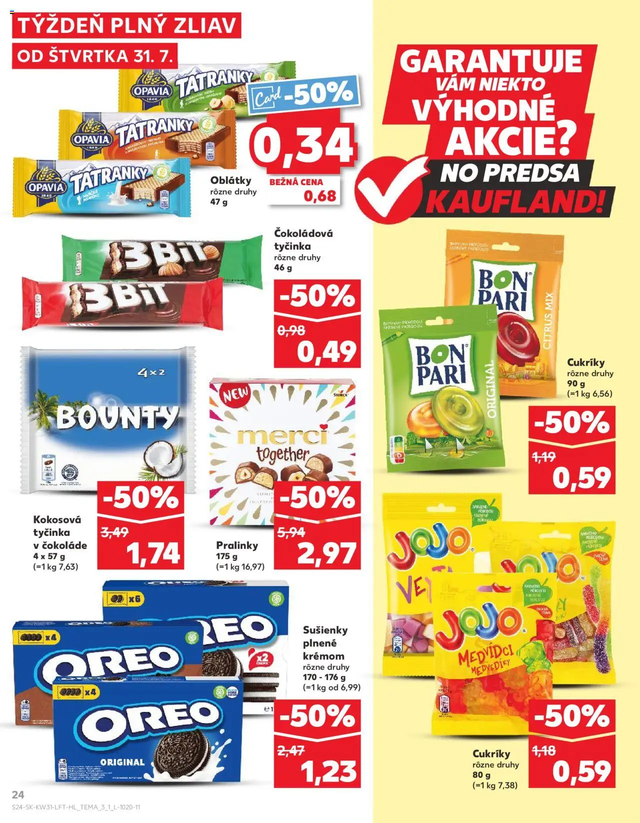Kaufland Prešov-Sídlisko 3 │ platný od 31.07.2025 | Strana: 24 | Produkty: Merci, Cukríky