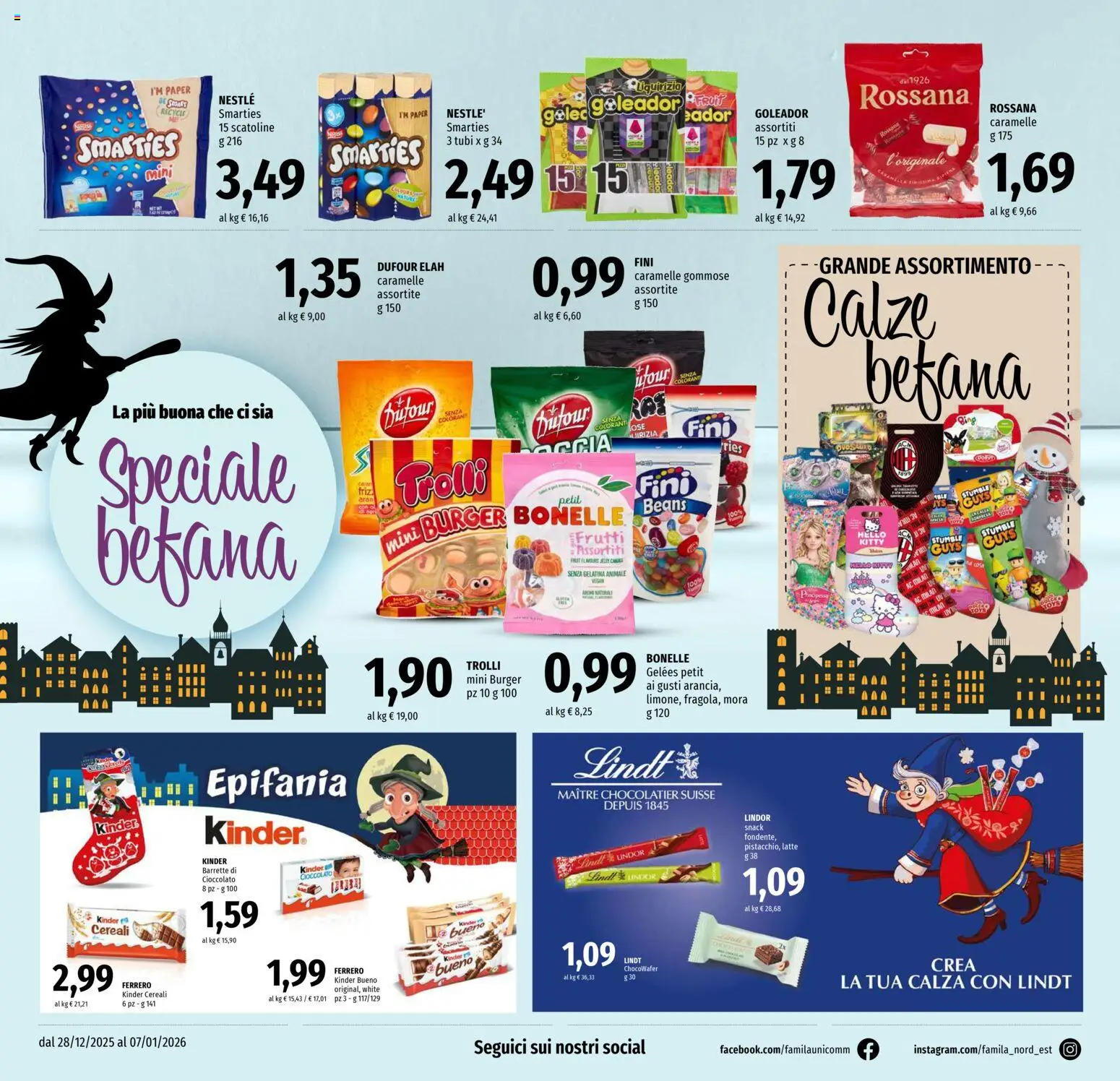 Volantino Famila del 28.12.2025 | Pagina: 14 | Prodotti: Cioccolato, Caramelle, Cereali, Latte