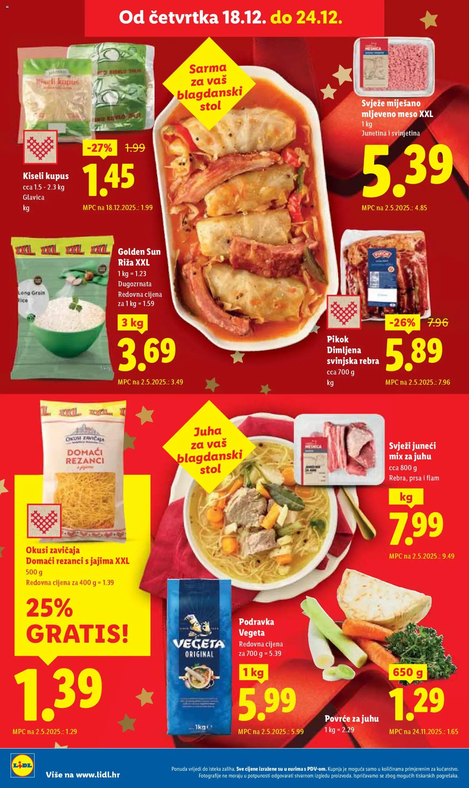 Lidl katalog | vrijedi od 18.12.2025 | Stranica: 4 | Proizvodi: Podravka, Riža, Mljeveno meso, Juha
