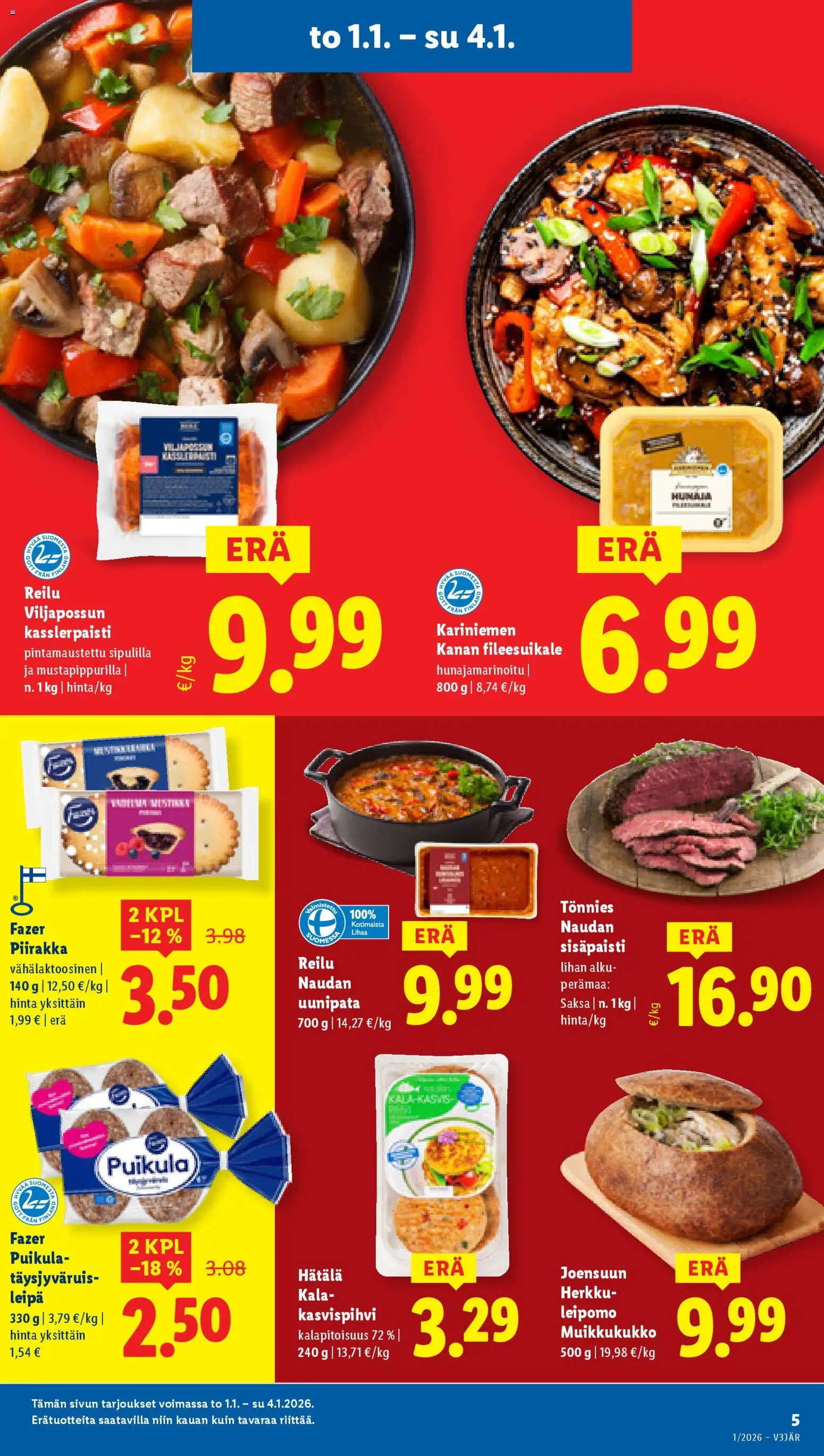 Lidl tarjoukset - Helsinki – voimassa 01.01.2026 alkaen | Sivu: 5 | Tuotteet: Leipomo, Leipä, Piirakka, Kala