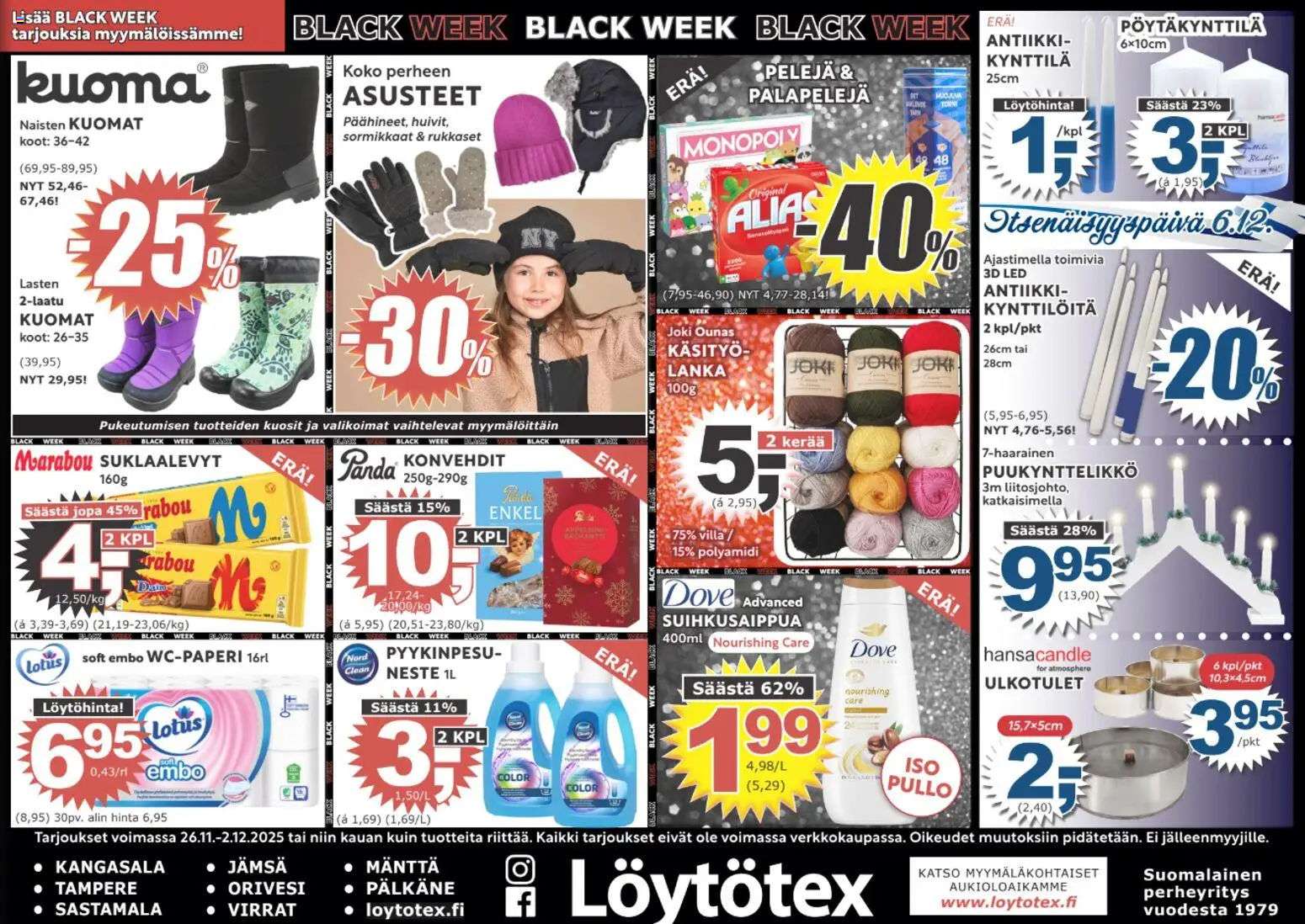 Löytötex - Black Friday – voimassa 26.11.2025 alkaen | Sivu: 1 | Tuotteet: Suklaalevyt
