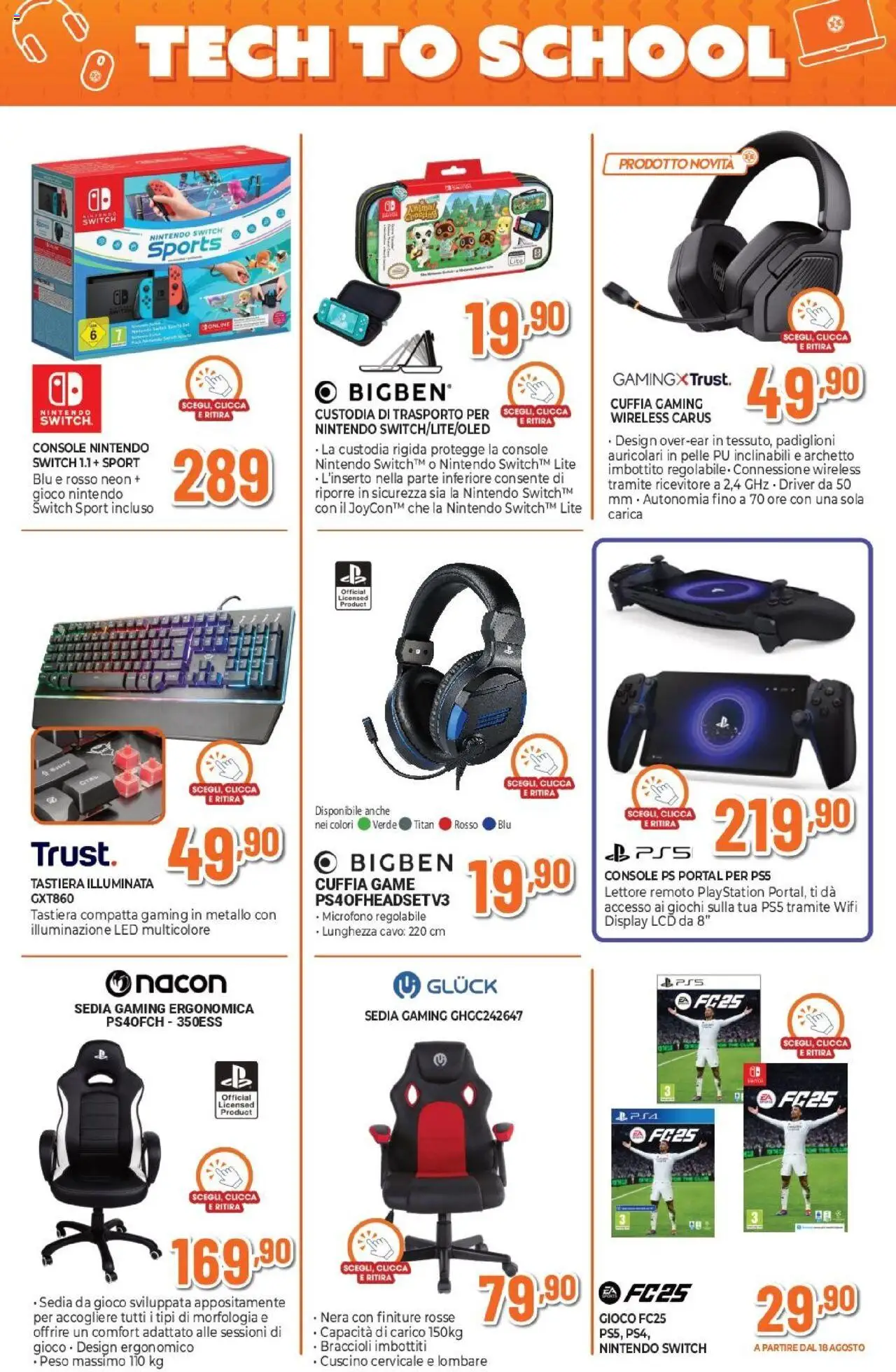 Volantino Expert del 14.08.2025 | Pagina: 11 | Prodotti: Braccioli, Tastiera, Cuscino, Sedia