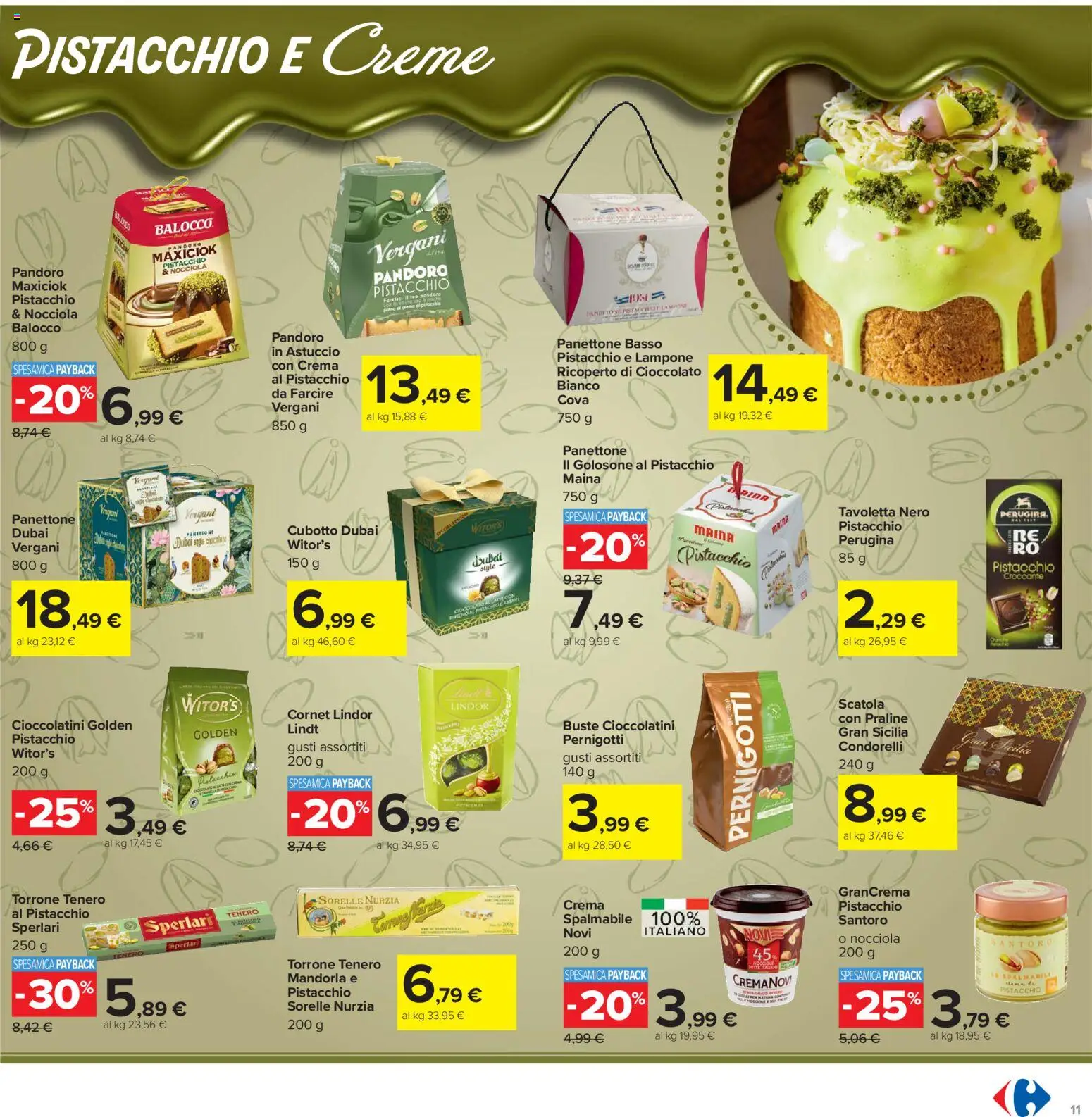 Volantino Carrefour del 17.11.2025 | Pagina: 11 | Prodotti: Crema, Cioccolato, Pandoro, Astuccio