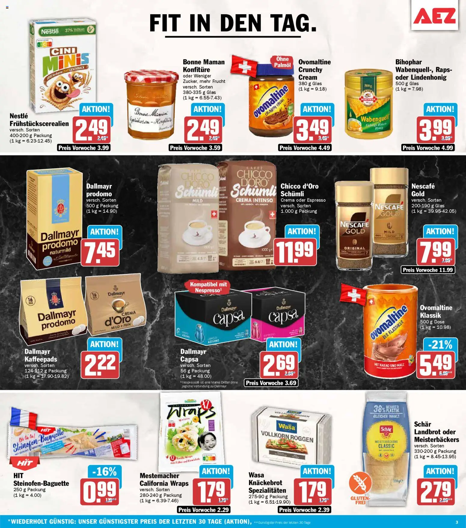 AEZ Prospekt 	 – gültig ab 27.04.2026 | Seite: 3 | Produkte: Kaffeepads, Dallmayr, Nescafe gold, Bonne maman