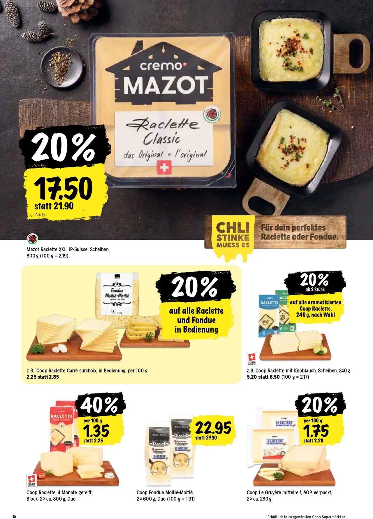 Coop Aktionen – gültig ab 02.10.2025 | Seite: 6 | Produkte: Raclette, Fondue