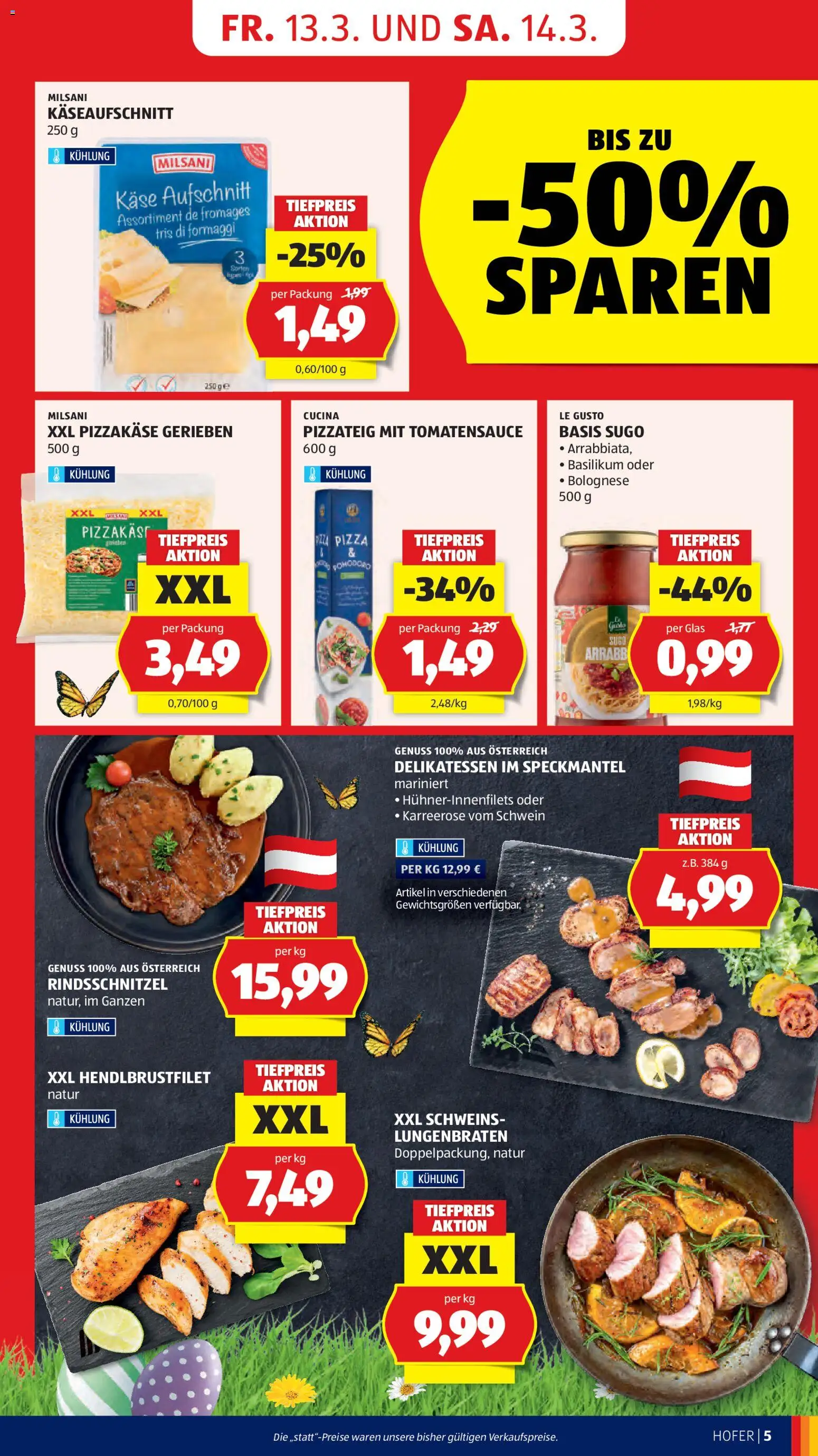 Hofer Flugblatt gültig ab 11.03.2026 | Seite: 7 | Produkte: Käse, Pizza
