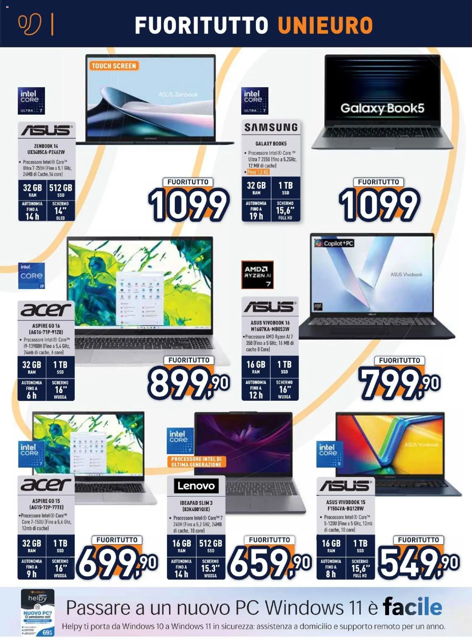 Volantino Unieuro del 29.12.2025 | Pagina: 10 | Prodotti: Schermo, PC, Samsung