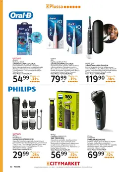 K-Citymarket-mainoslehti voimassa 05.11.2025 alkaen | Sivu: 81 | Tuotteet: Parranajokone, Sähköhammasharja, Akku, Trimmeri