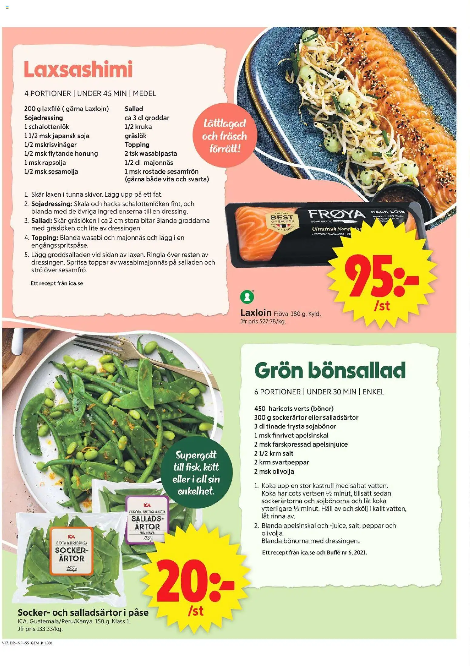 ICA Supermarket reklamblad aktuell från 20.04.2026 | Sida: 6 | Produkter: Haricots verts, Rapsolja, Sallad, Bönor