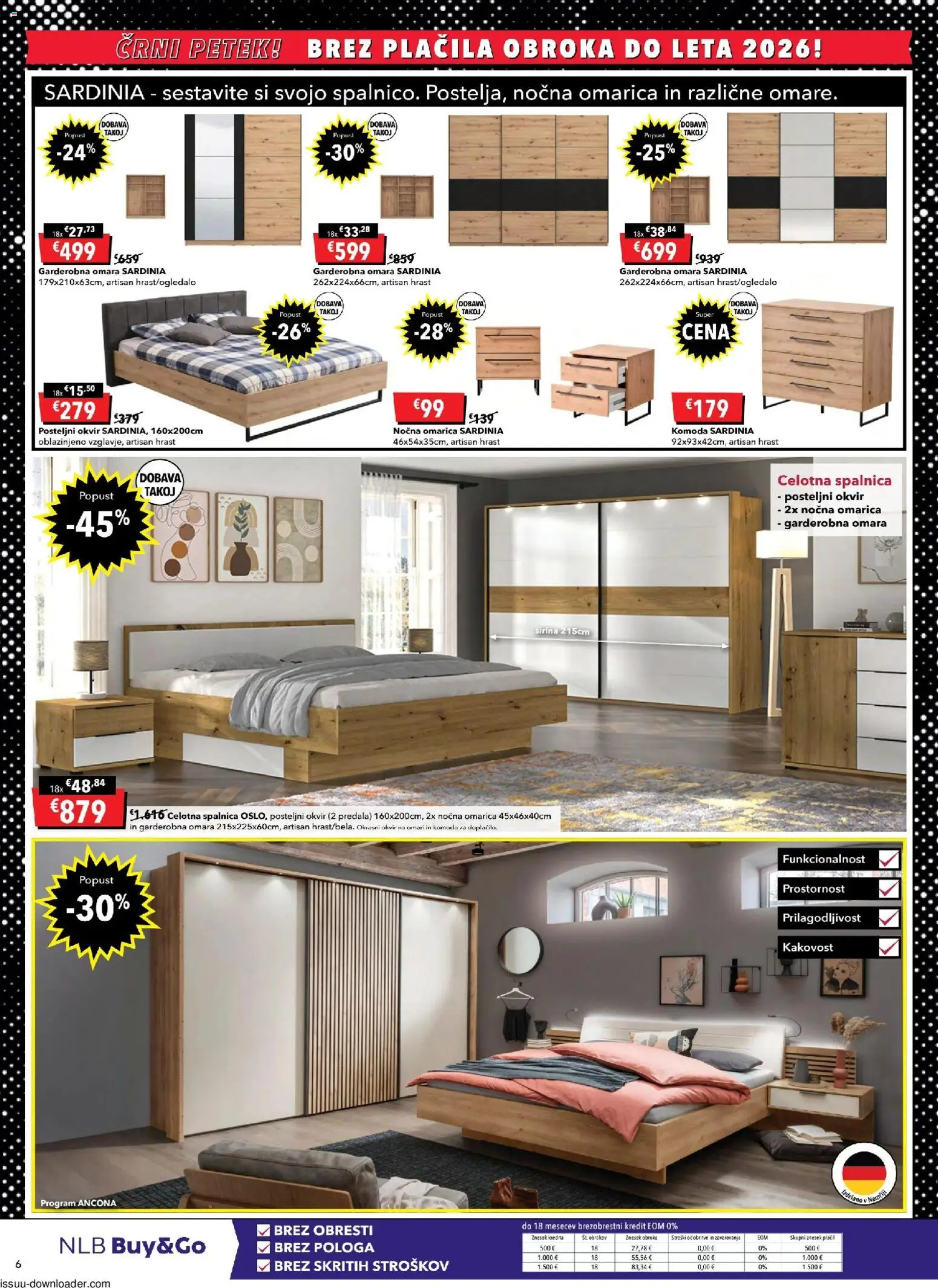 Novi Harvey Norman katalog ponudbe – veljaven od 03.11.2025 | Stran: 6 | Izdelki: Okvir, Posteljni okvir, Komoda, Omarica