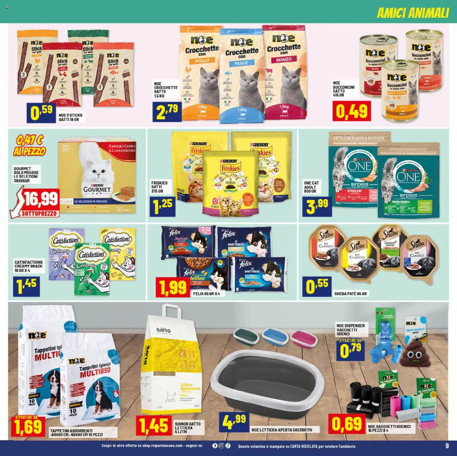 Volantino RisparmioCasa del 24.01.2026 | Pagina: 9 | Prodotti: Pesce, Manzo, Crocchette, Letto