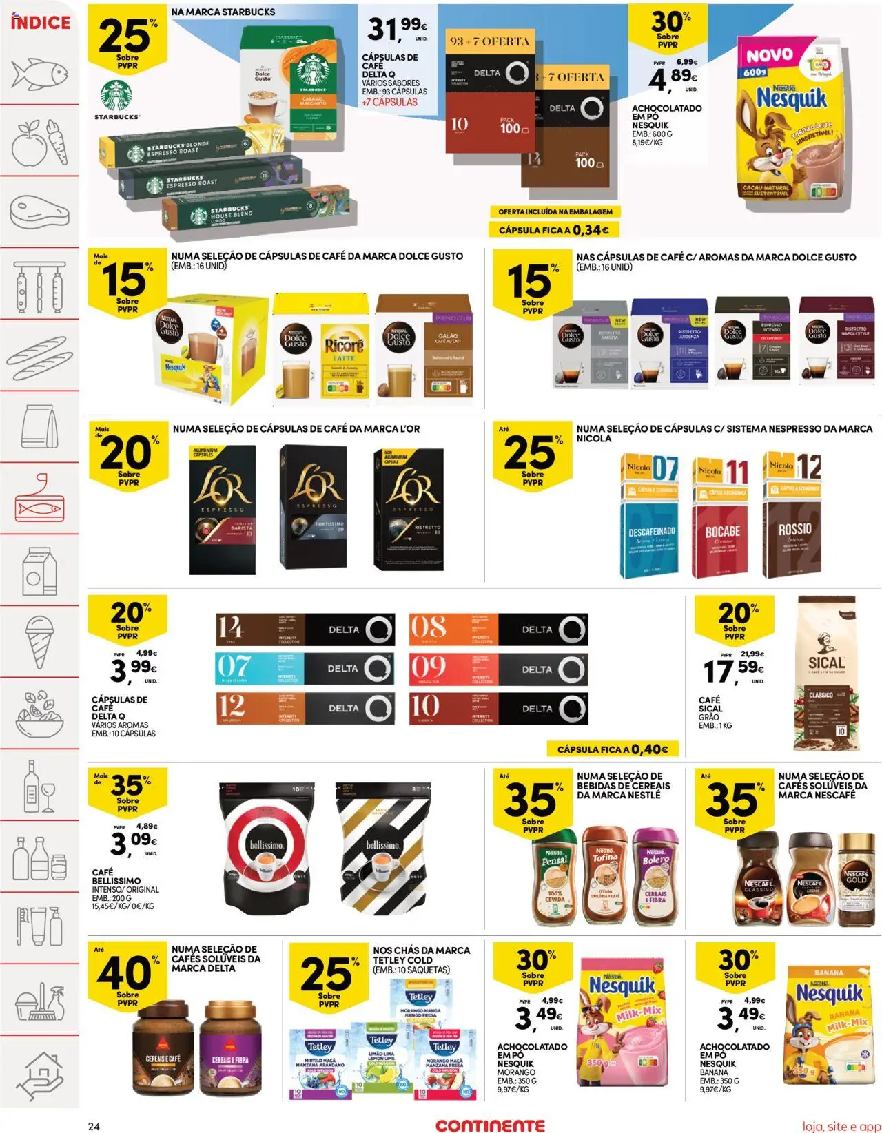 Continente folheto │ válido de 09.09.2025 | Página: 24 | Produtos: Pó, Cápsulas café, Nespresso, Chás
