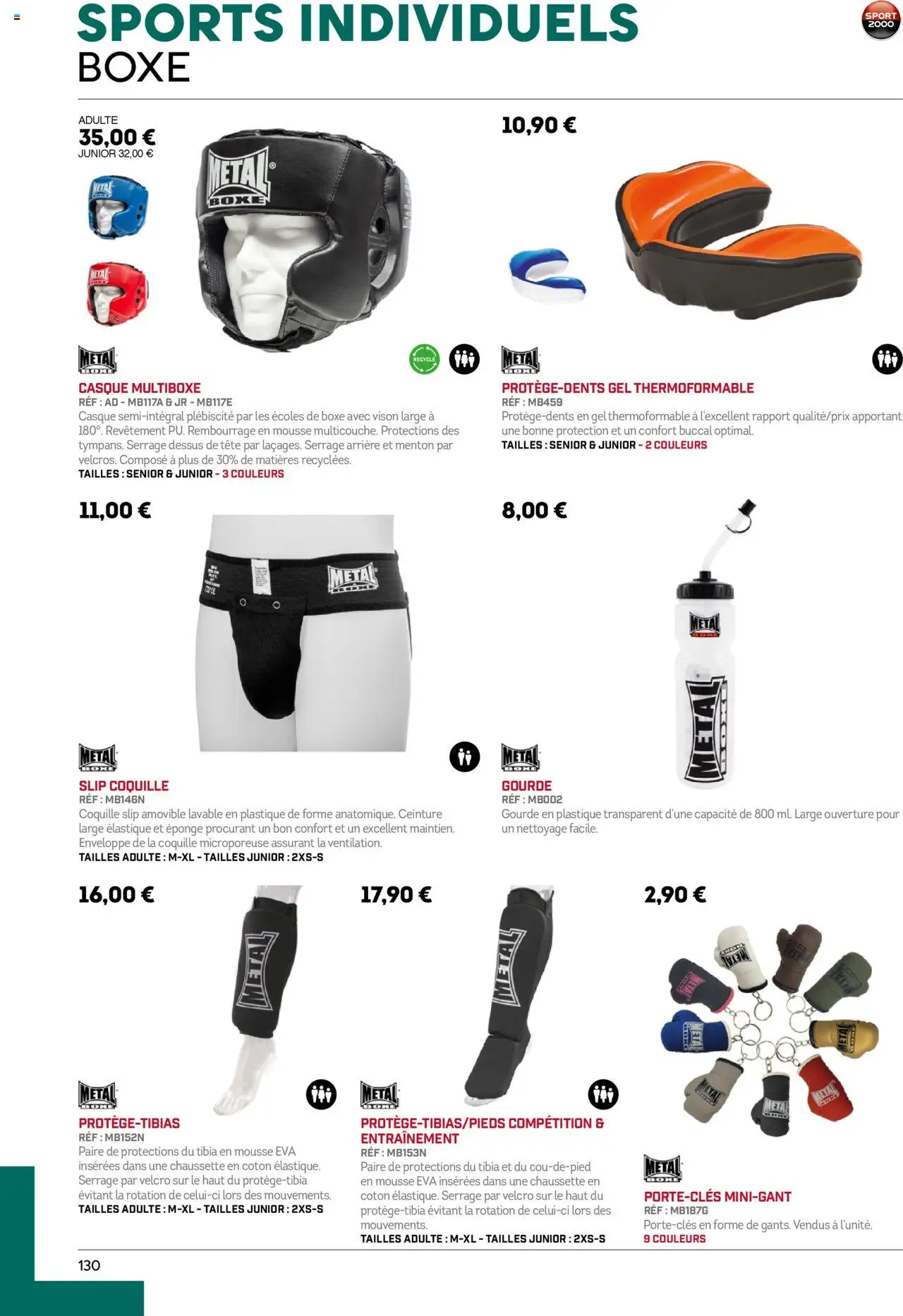 {H1} | Page: 130 | Produits: Ceinture, Gourde, Eponge, Casque