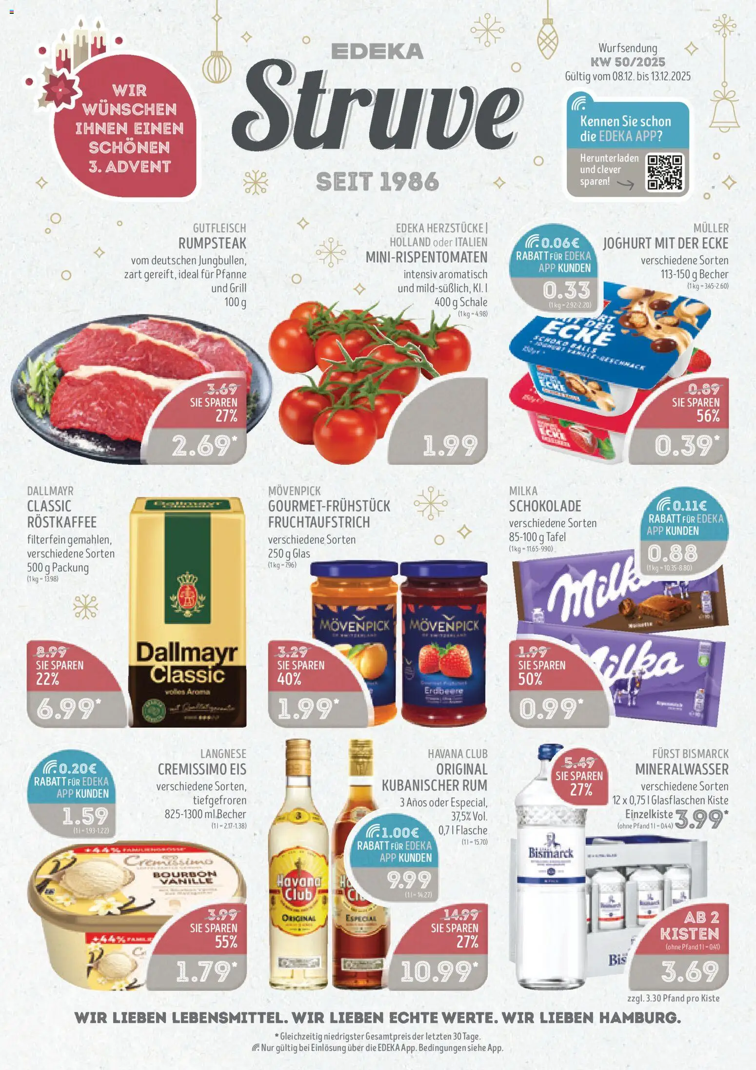 Edeka Struve Prospekt 	 – gültig ab 08.12.2025 | Seite: 1 | Produkte: Havana club, Grill, Dallmayr, Bourbon