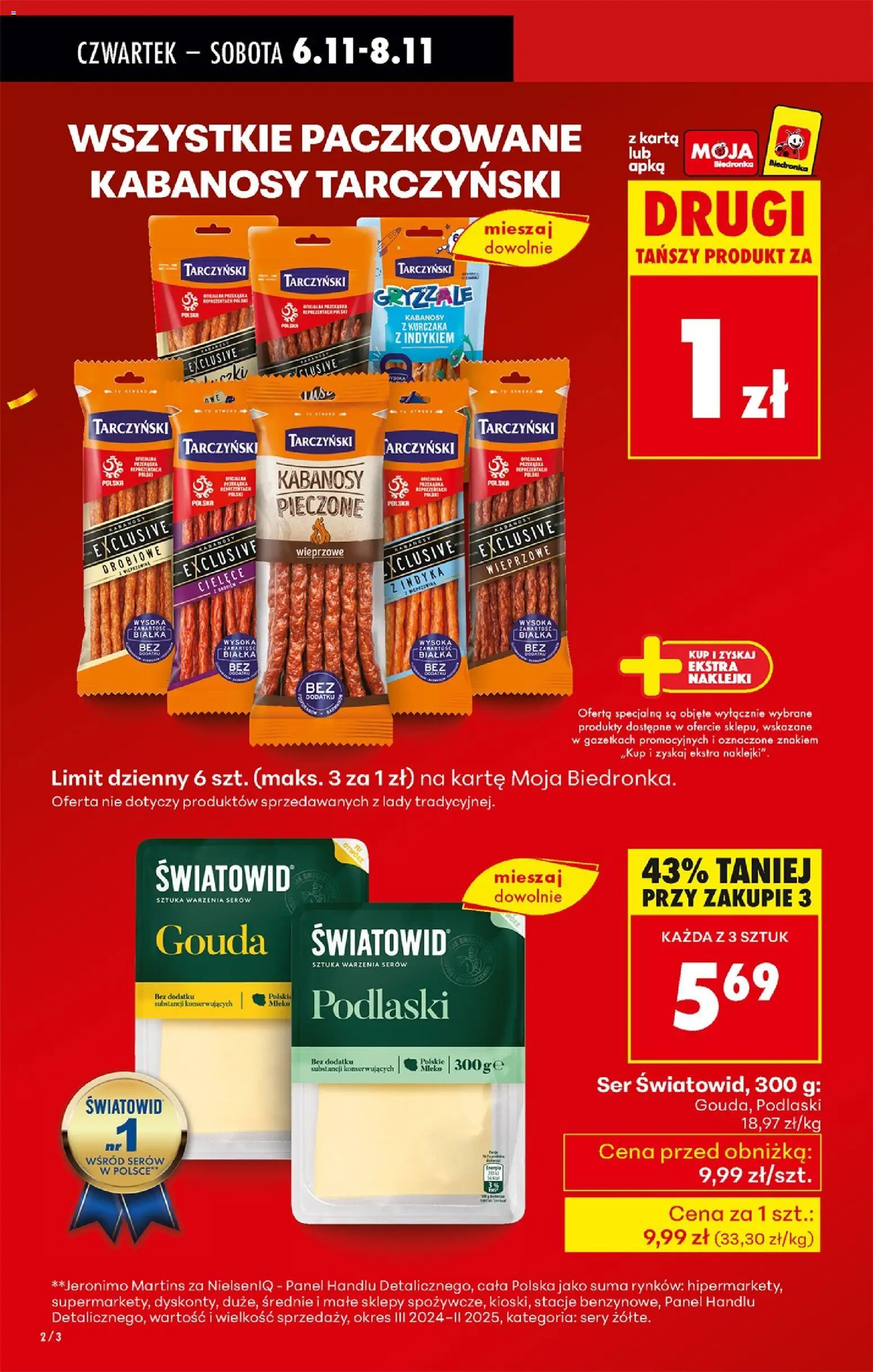 Biedronka gazetka - Oferta w tym tygodniu od 06.11.2025 | Strona: 4 | Produkty: Kabanosy, Naklejki, Mleko, Ser
