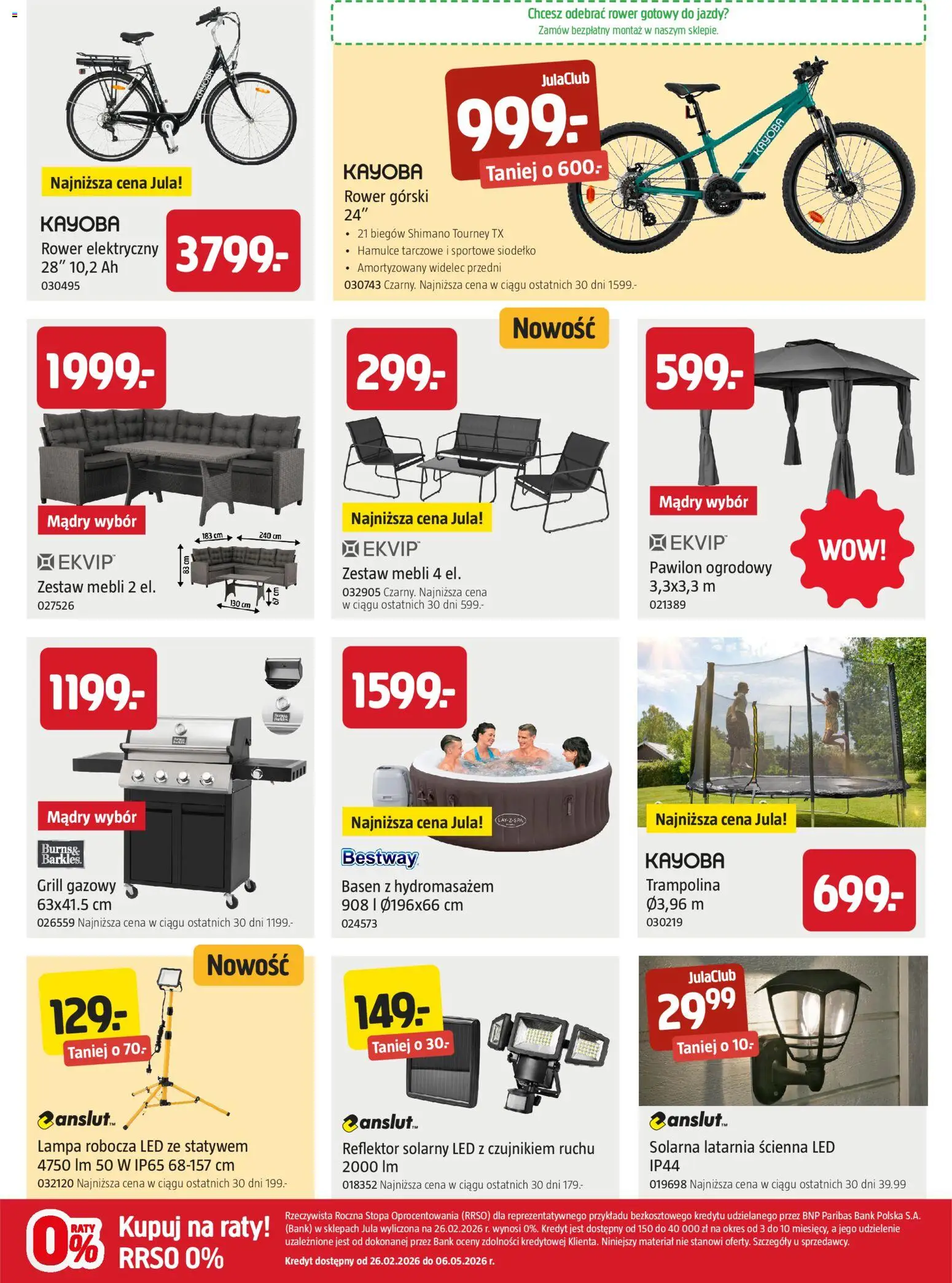 Jula - Gazetka od 19.03.2026 | Strona: 7 | Produkty: Reflektor solarny, Grill, Rower, Pawilon ogrodowy