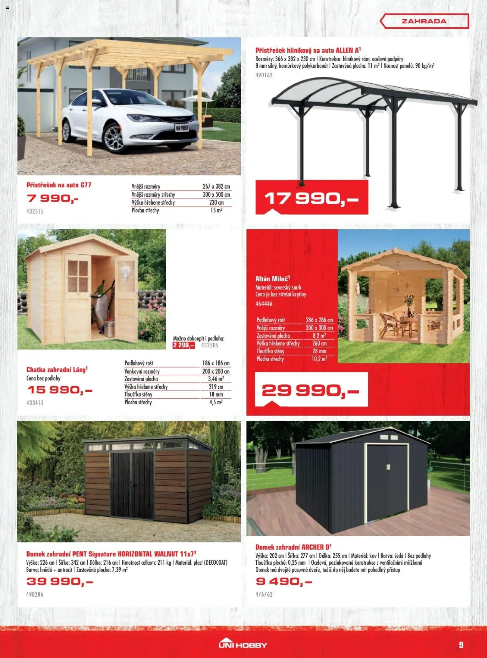 Uni Hobby leták od 05.03.2026 | Strana: 9 | Produkty: Zahrada, Altán, Rošt
