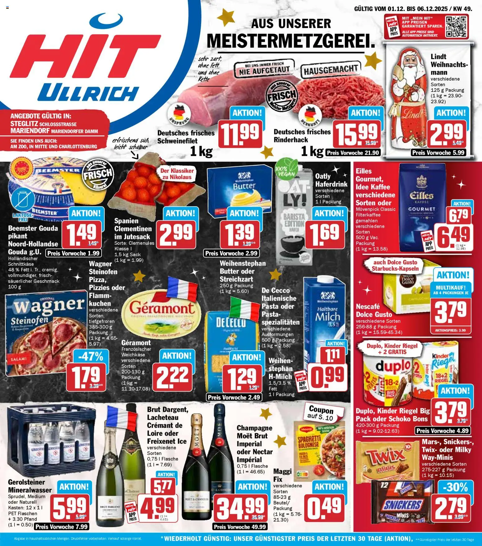 HIT - Berlin – gültig ab 01.12.2025 | Seite: 1 | Produkte: Snickers, Oatly, Kuchen, Dolce gusto
