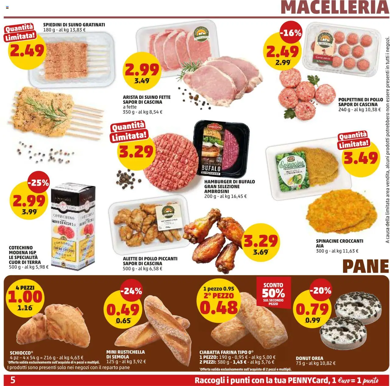 Volantino PENNY del 23.10.2025 | Pagina: 5 | Prodotti: Pane, Suino, Farina, Spiedini