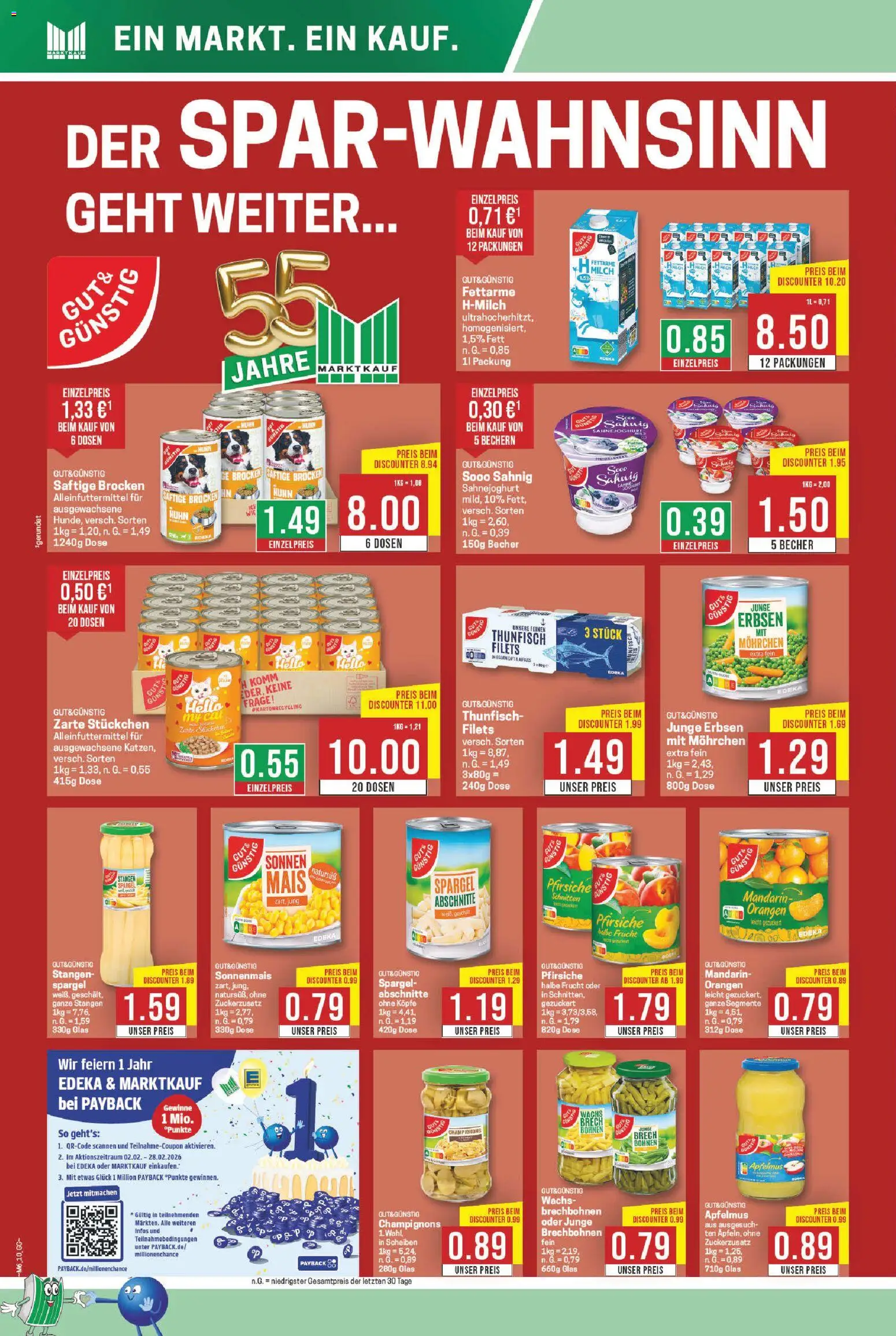 Marktkauf Prospekt 	 – gültig ab 02.02.2026 | Seite: 10 | Produkte: Milch, Thunfisch, Orangen, Champignons