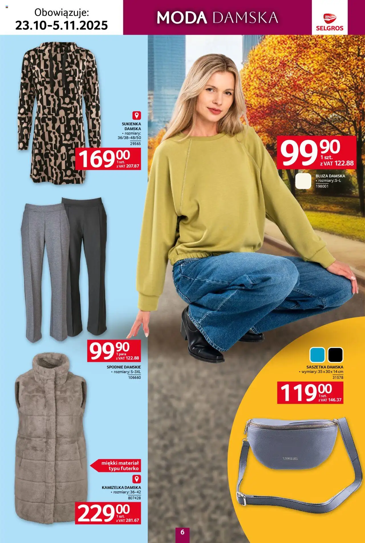 Selgros cash&carry Gazetka - Tekstylia od 23.10.2025 | Strona: 6 | Produkty: Kamizelka, Spodnie, Sukienka