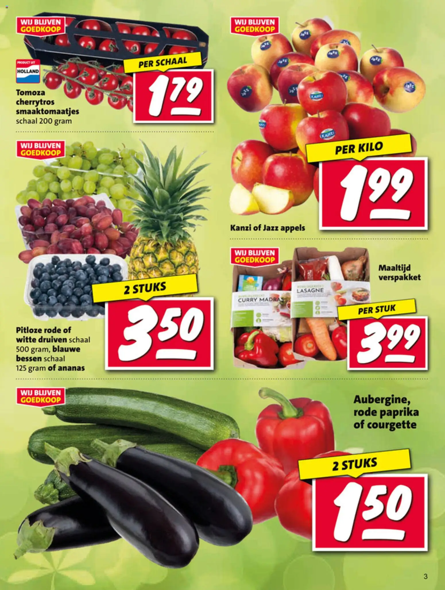 {H1} | Pagina: 3 | Producten: Courgette, Appels, Lasagne, Kész piskótalap