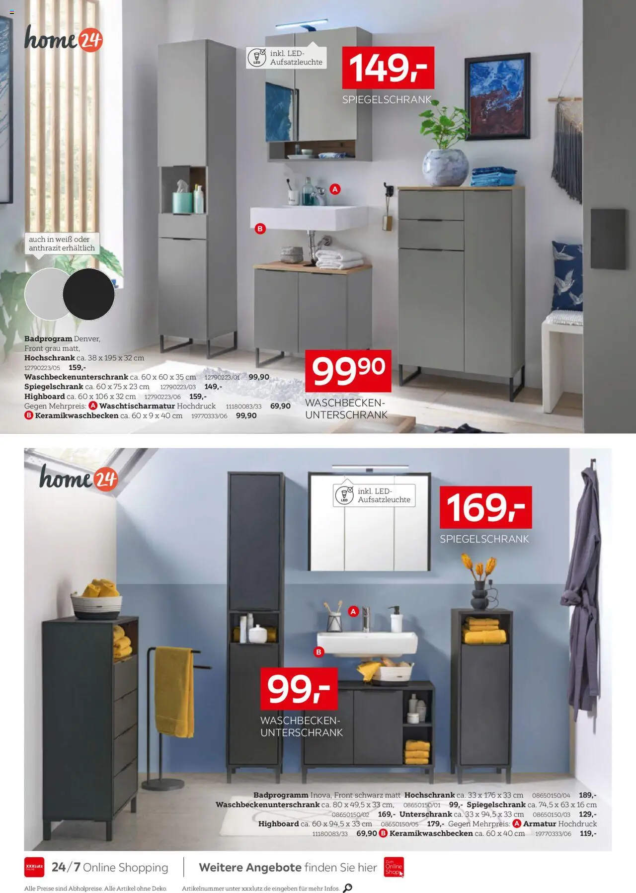 XXXL Lutz Bad Spezial - gültig ab dem 27.07.2025 | Seite: 2 | Produkte: HIghboard, Waschbecken, Spiegelschrank, Unterschrank