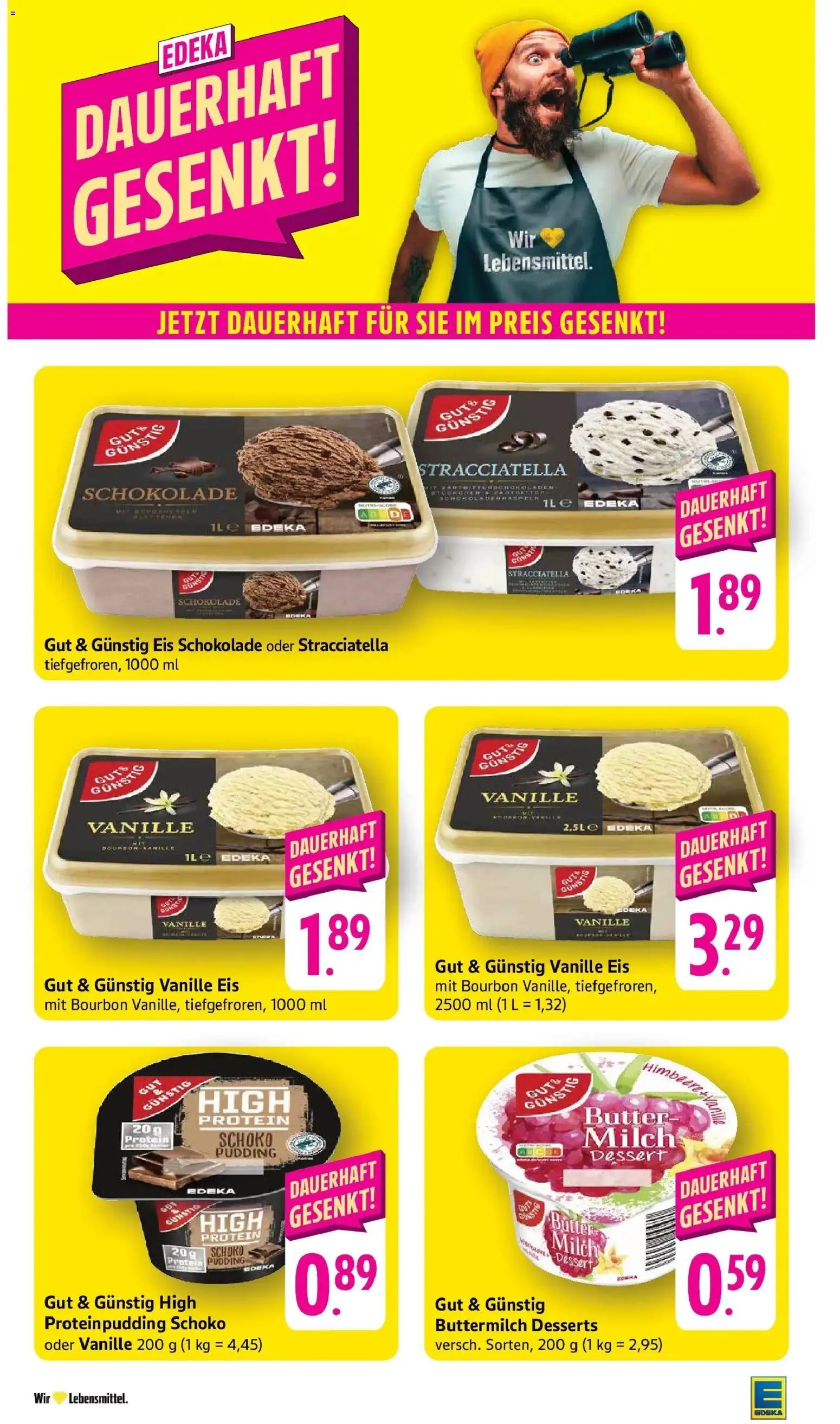 Edeka prospekt Walldorf	 – gültig ab 09.03.2026 | Seite: 22 | Produkte: Buttermilch, High protein pudding, Schokolade, Eis