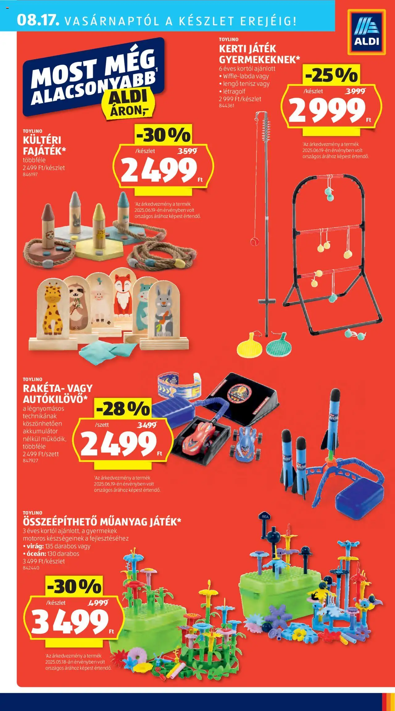 Aldi akciós ujság - amely érvényes a következő dátumtól: 14.08.2025 | Oldal: 43 | Termékek: Játék, Virag, Akkumulátor