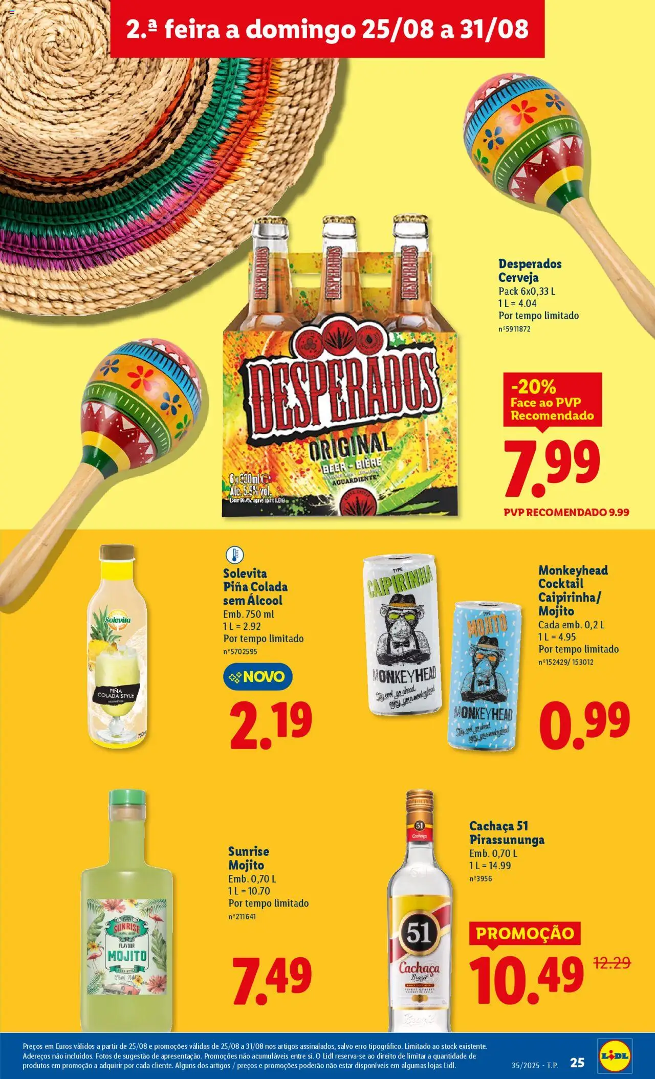 Lidl folheto │ válido de 25.08.2025 | Página: 25 | Produtos: Cachaça, Cerveja
