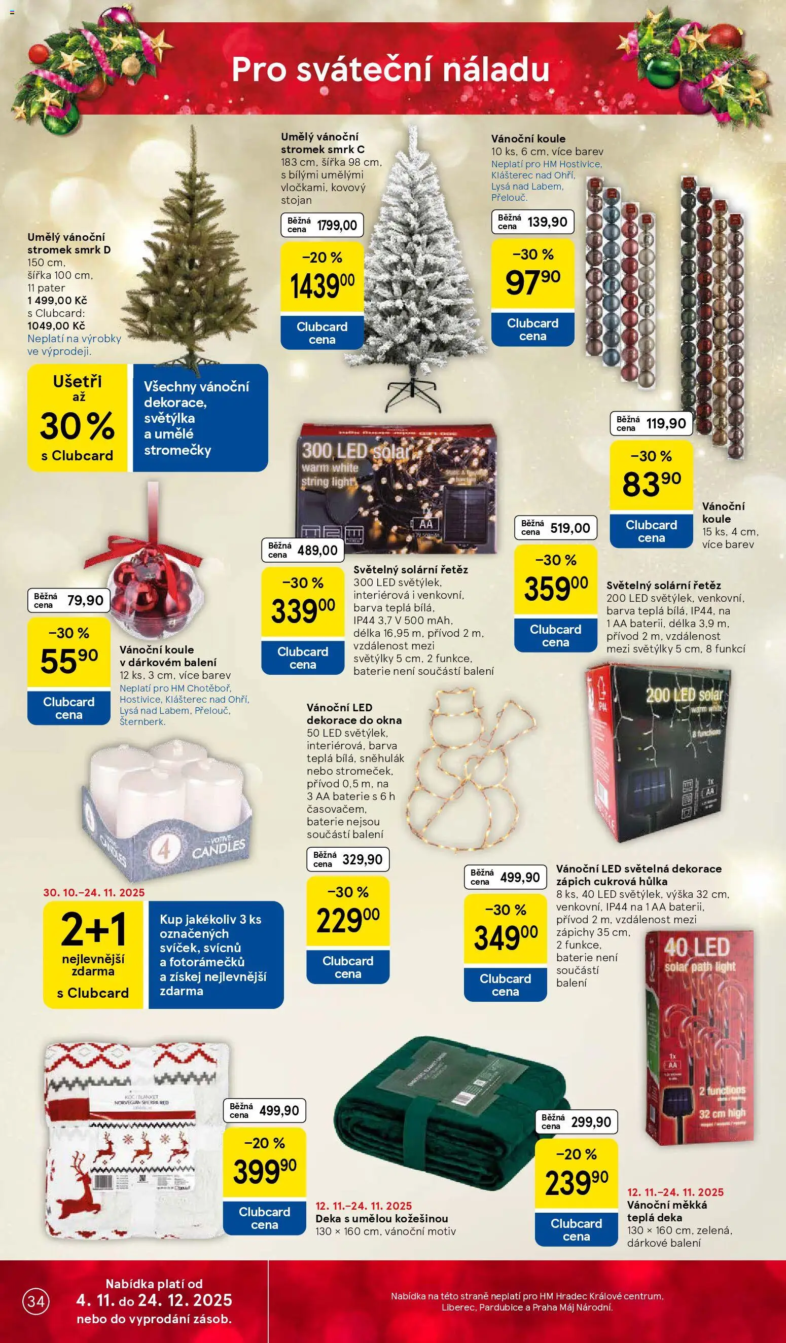 Tesco leták - Hypermarket od 12.11.2025 | Strana: 34 | Produkty: Deka, Světýlka, LED, Dekorace