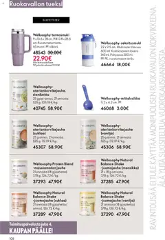 Wellosophy Protein Blend -maustamaton jauhe, 21 annosta (18 g jauhetta). 378 g. – voimassa 14.09.2025 alkaen | Sivu: 108