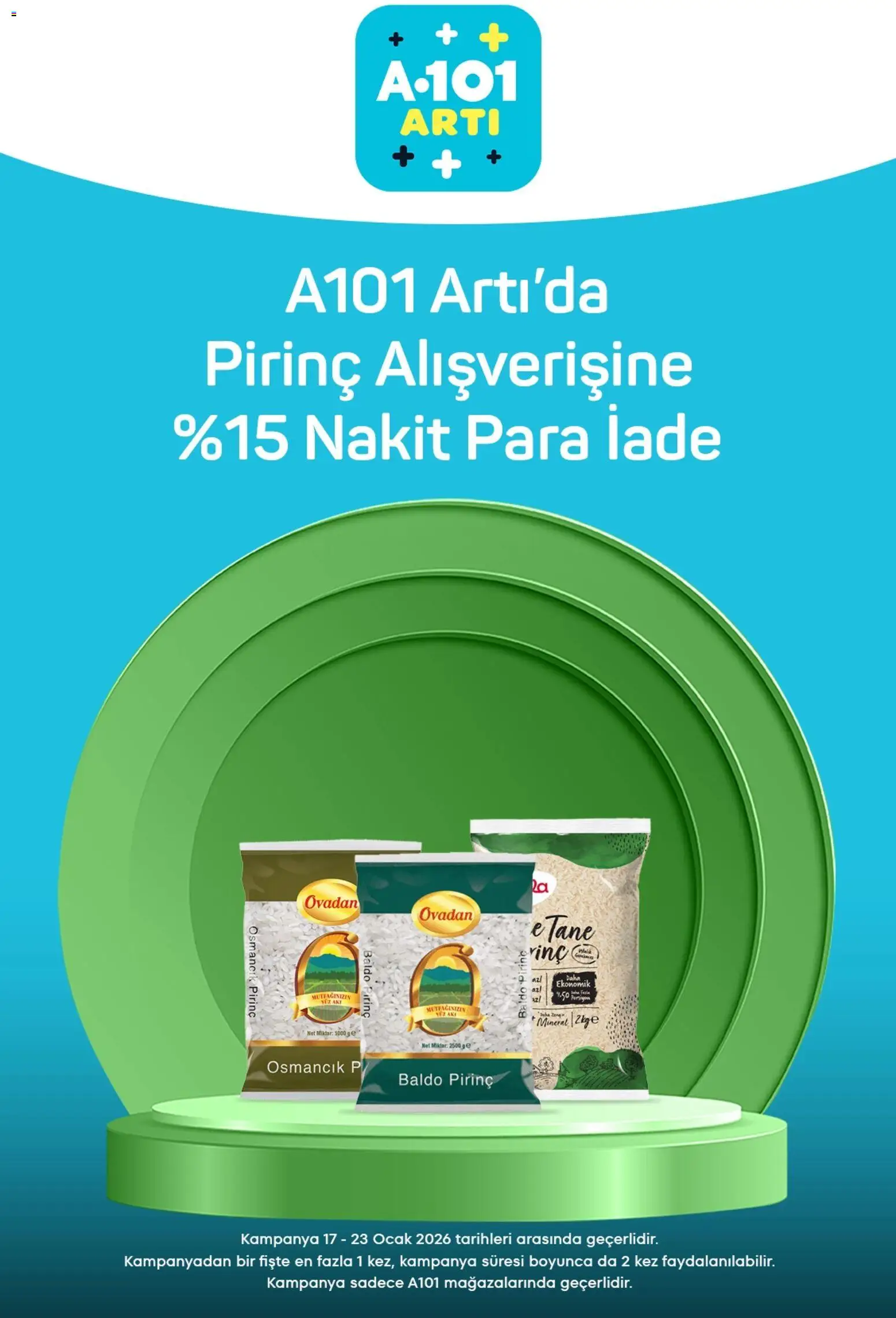 A101 Arti - 17.01.2026 tarihinden itibaren geçerlidir | Sayfa: 3 | Ürünler: Pirinç, Ocak