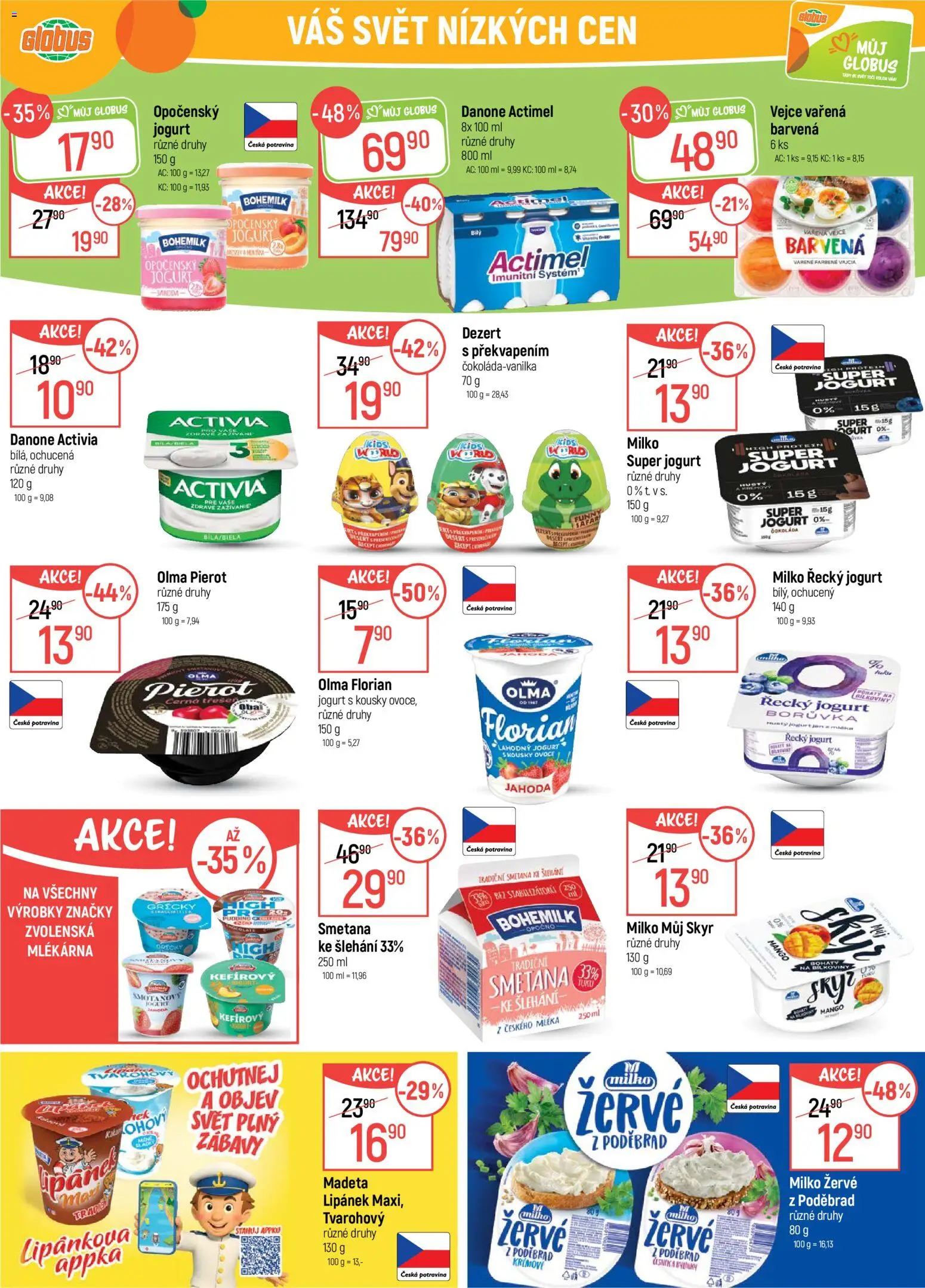 Globus leták - Liberec od 25.03.2026 | Strana: 16 | Produkty: Jogurt, Vejce, Milko řecký jogurt, Smetana