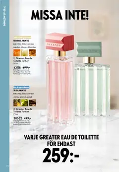 Greater Eau de Toilette for her, Glad & energigivande. Blommig, fruktig. Hög doftkoncentration mandarin, tuberos, vit bärnsten. 50 ml. - Förhandsvisning av reklamblad från butik Oriflame aktuell från 31.12.2025 | Sida: 22 | Produkter: Eau de toilette
