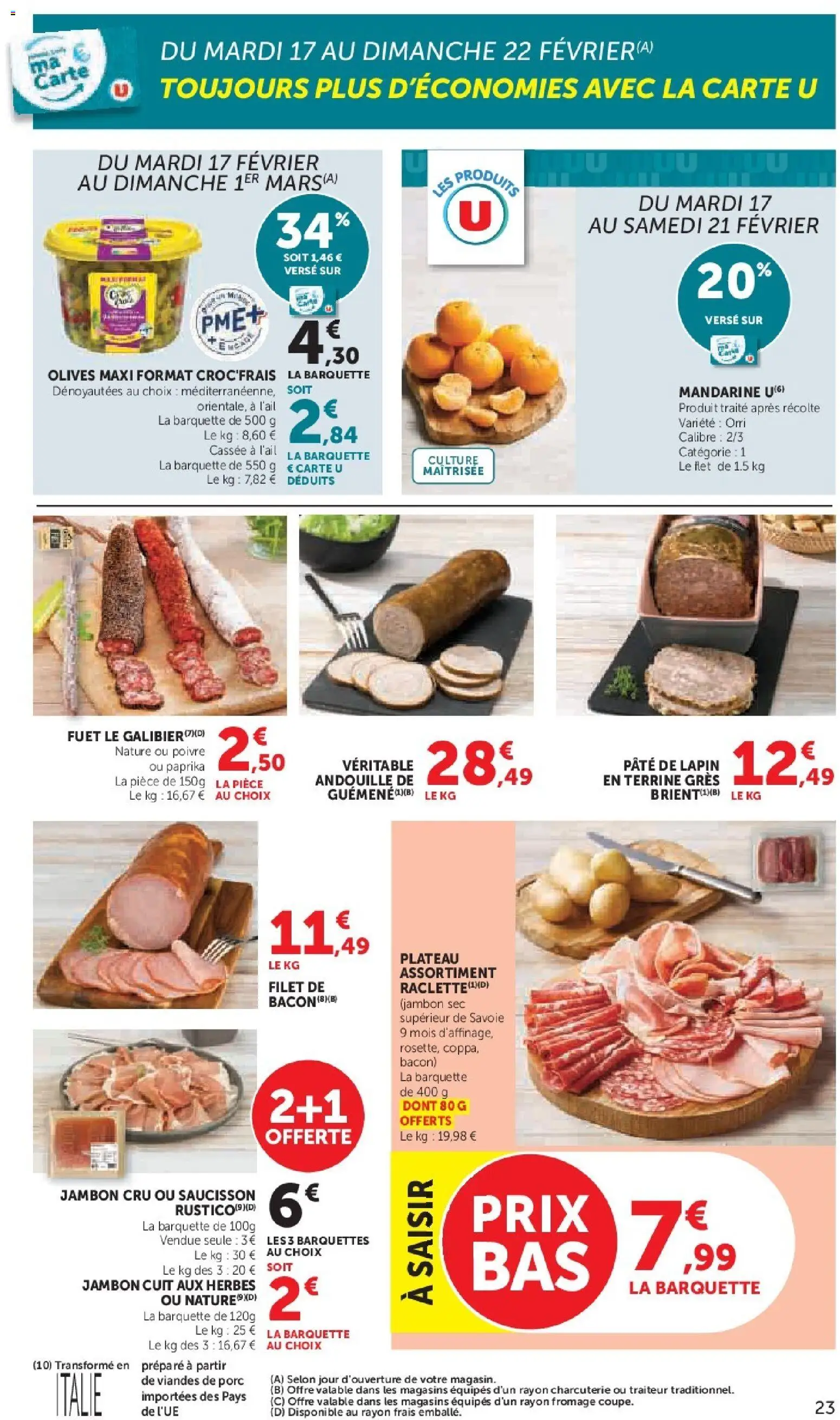 {H1} | Page: 23 | Produits: Jambon Cru, Plateau, Poivre, Fromage