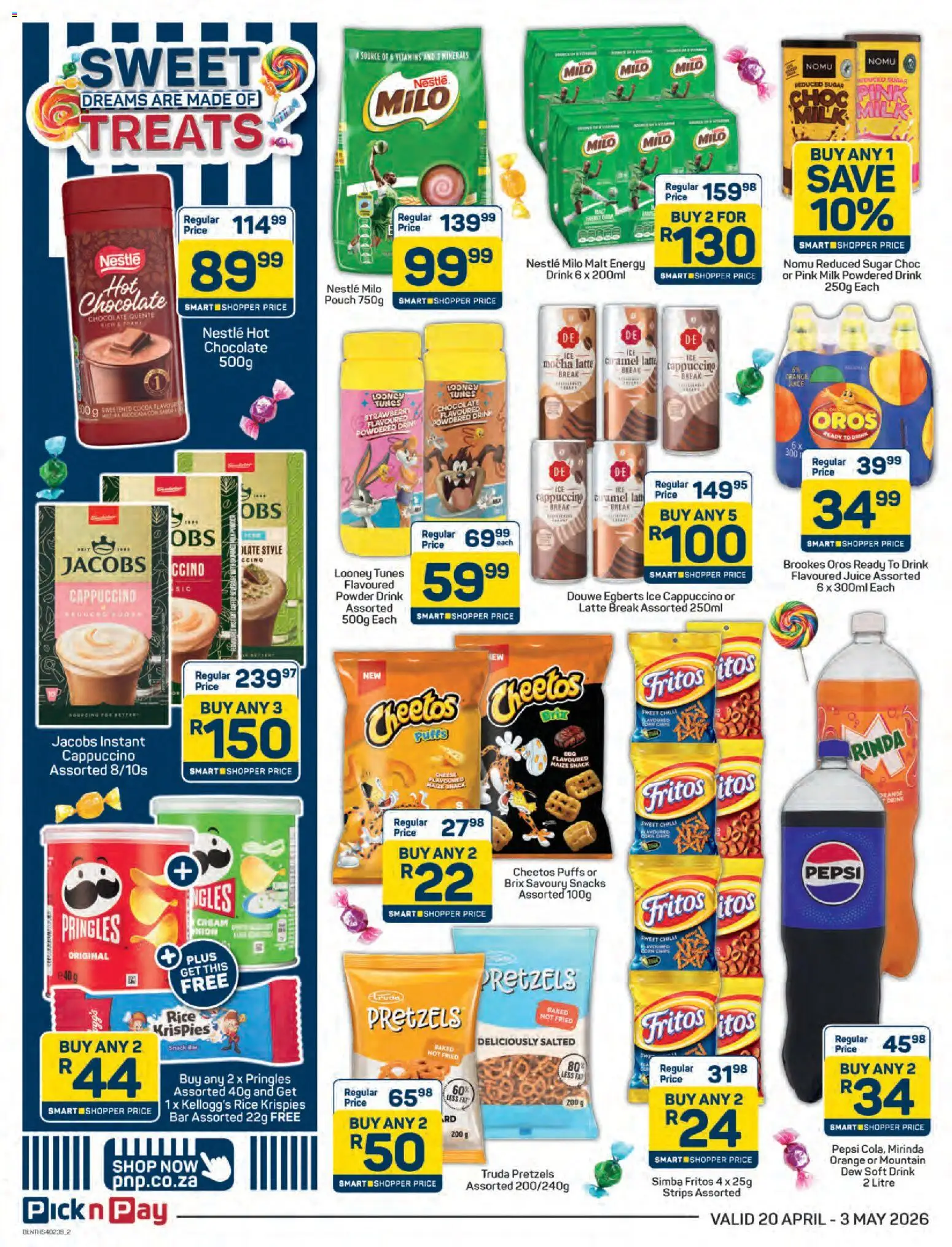 New Pick n Pay catalogue – valid from 20.04.2026 | Page: 2 | Products: Corn, Hot chocolate, Vitamins, Cream