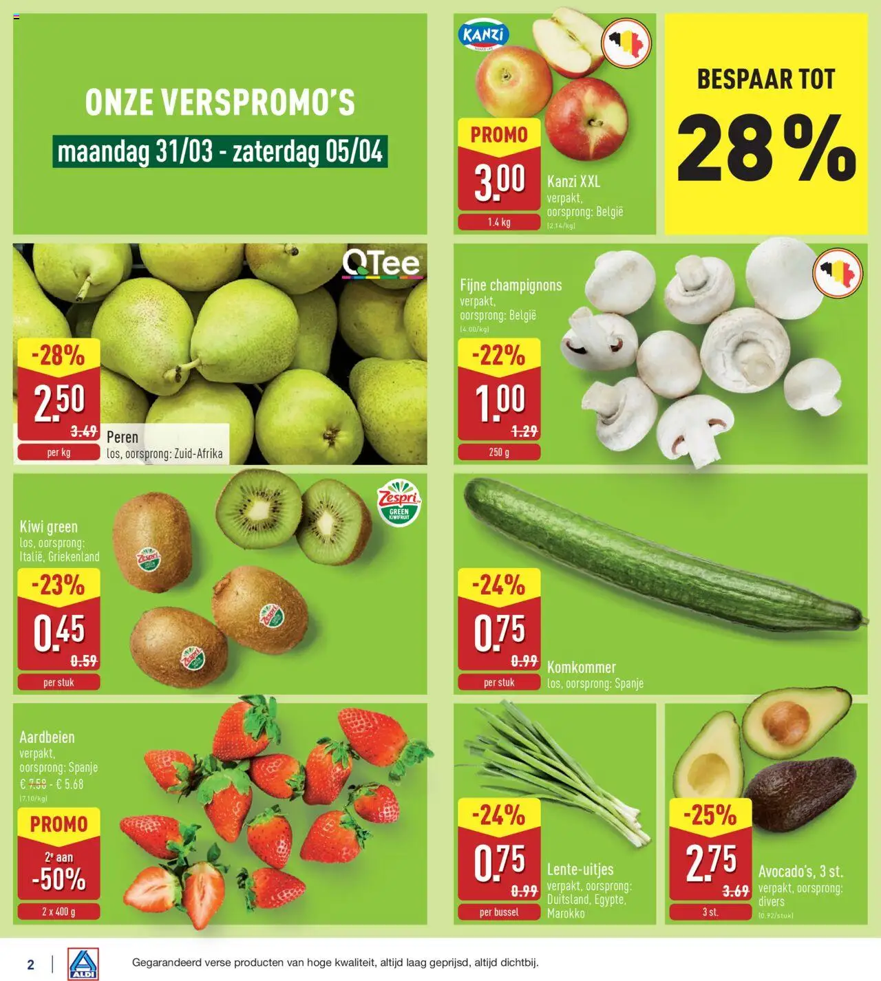 {H1} | Pagina: 2 | Producten: Aardbeien, Kiwi, Komkommer