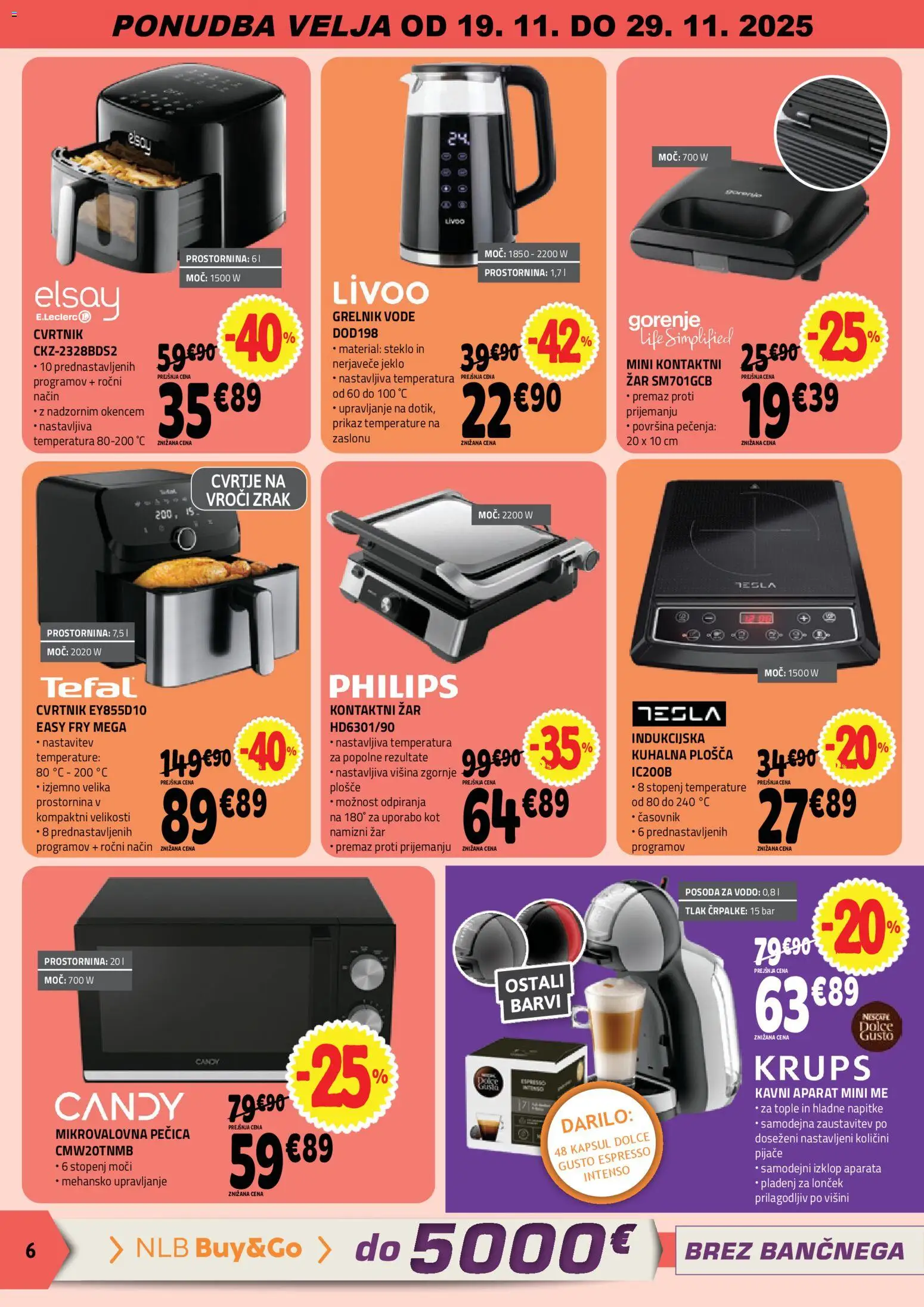 Novi E.leclerc katalog ponudbe – veljaven od 19.11.2025 | Stran: 6 | Izdelki: Pecica, Mikrovalovna pecica, Zar, Časovnik