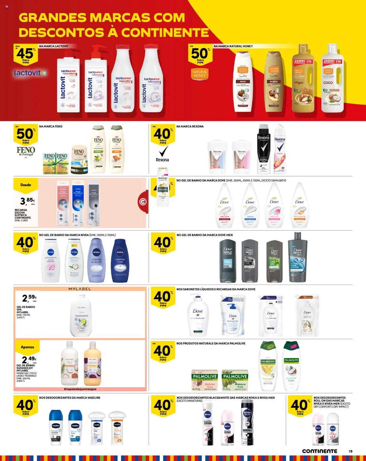 Continente - Madeira │ válido de 12.08.2025 | Página: 19 | Produtos: Gel de banho, Sabonete, Banho, Creme