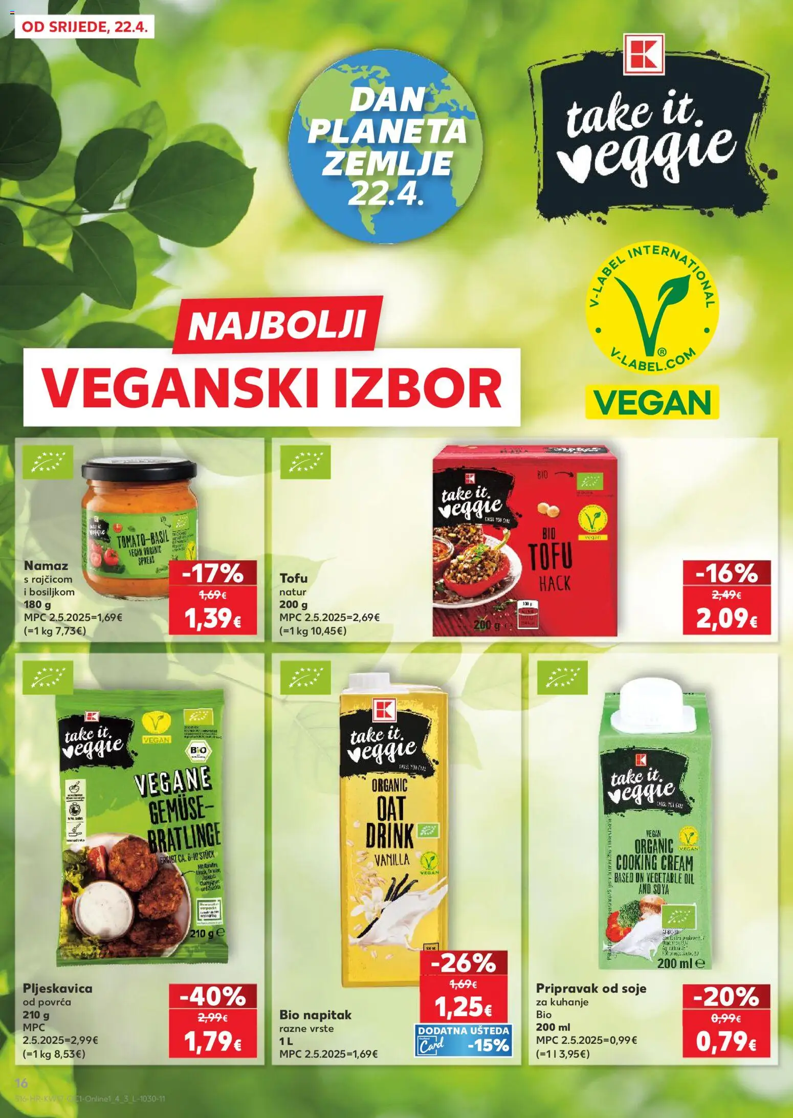 Kaufland katalog | vrijedi od 22.04.2026 | Stranica: 16 | Proizvodi: Tofu, Namaz