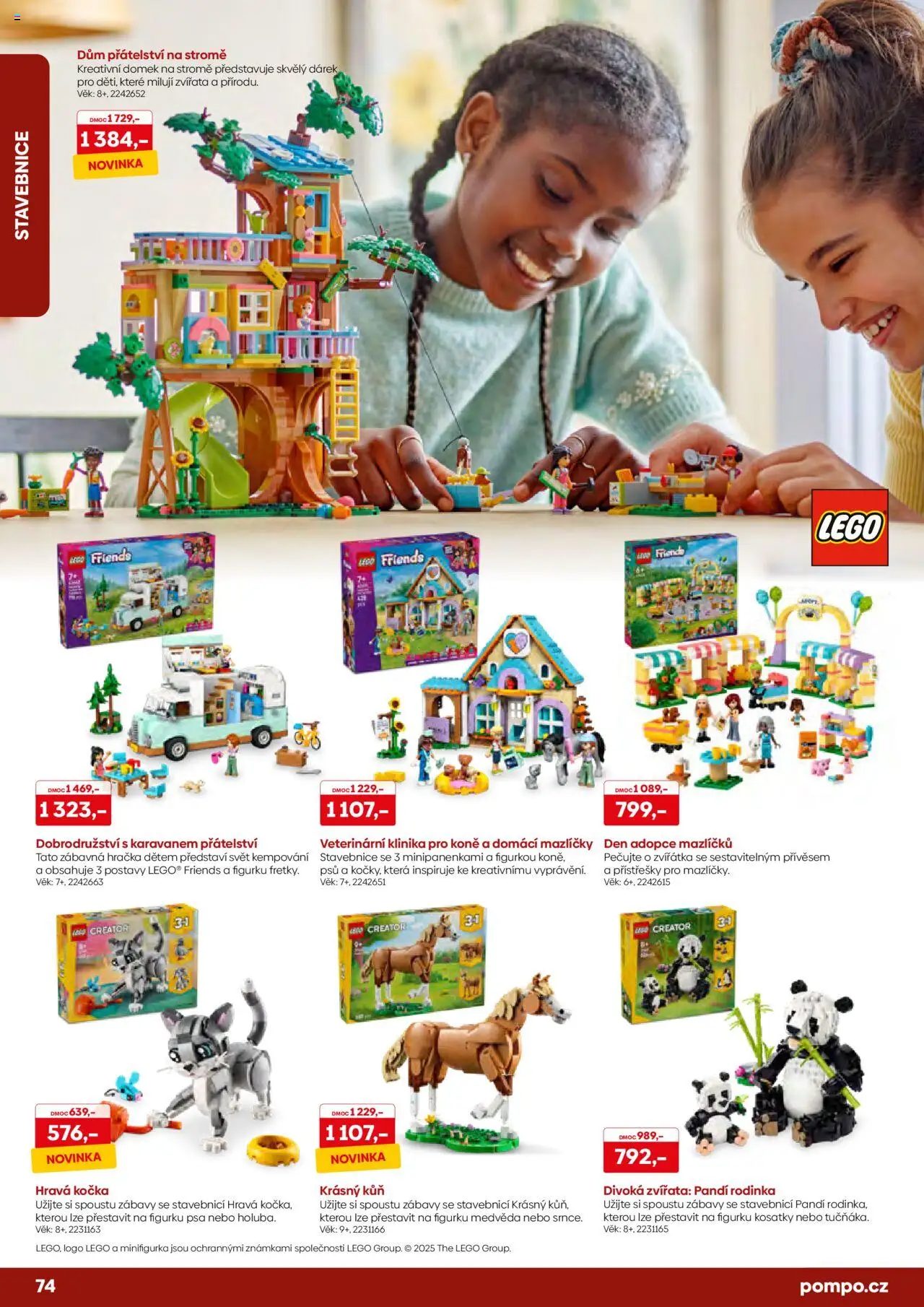 POMPO katalog Vánoce 2025 od 16.10.2025 | Strana: 74 | Produkty: LEGO, Stavebnice, Lego Friends